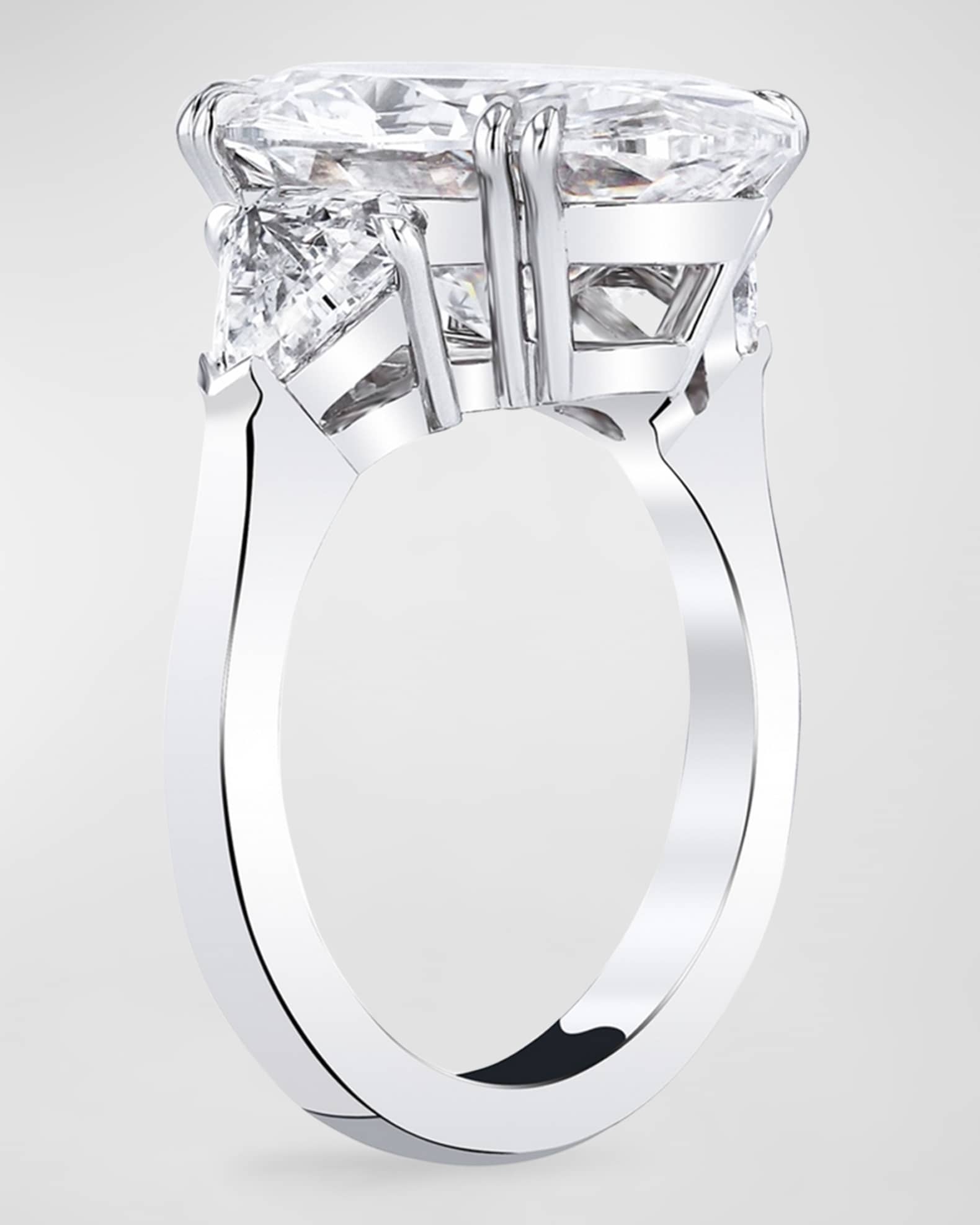 Platinum Three Stone Oval Diamond Ring, 9.55tcw (Size 6.5) 1