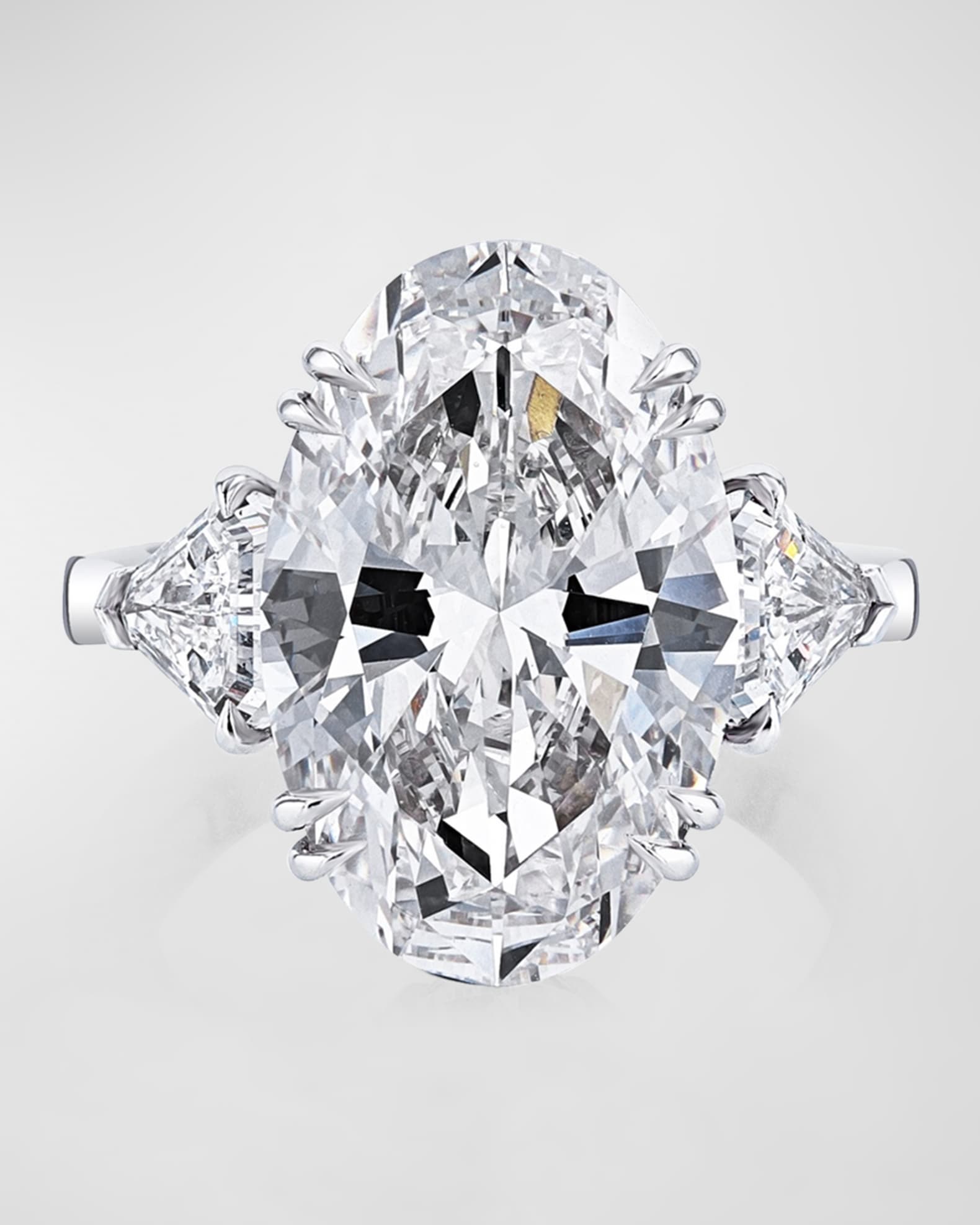 Platinum Three Stone Oval Diamond Ring, 9.55tcw (Size 6.5) 0