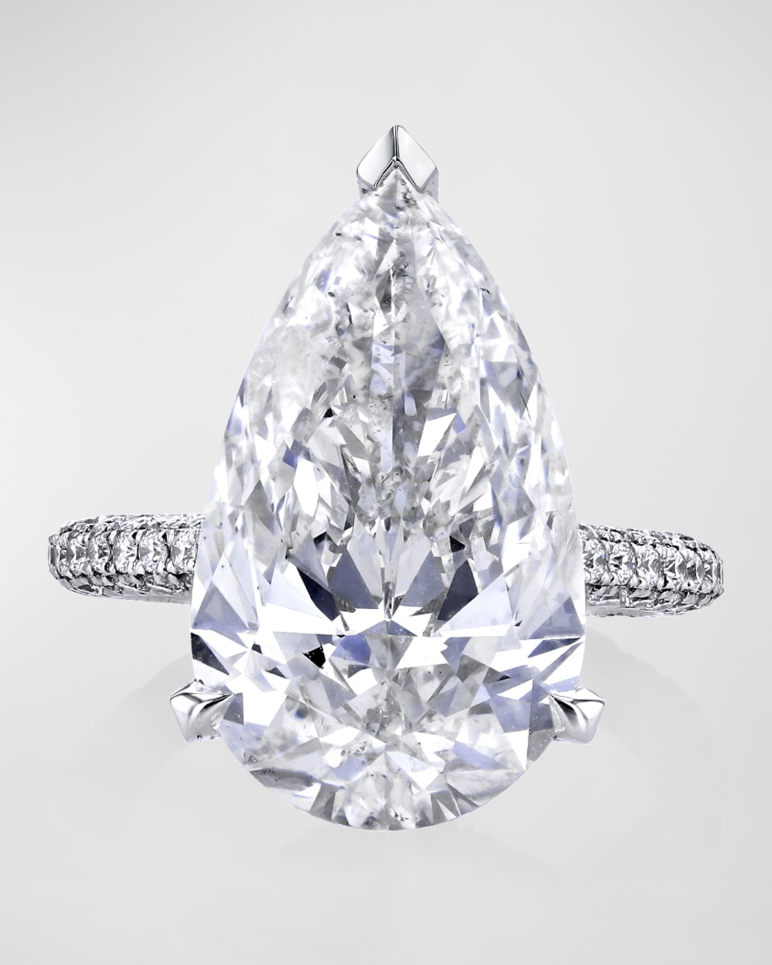 Platinum Pear Cut Diamond Ring, 11.20tcw (Size 6.5) 0