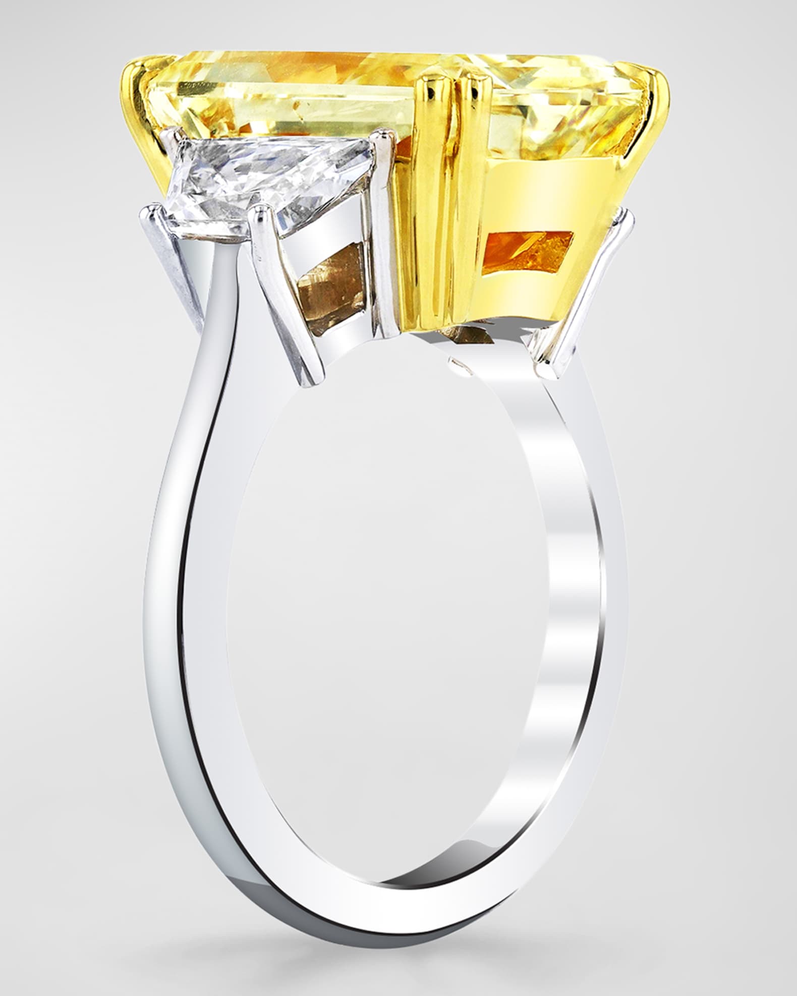 Yellow Radiant Cut Tree Stone Diamond Ring, 9.53tcw (Size 6.5) 1