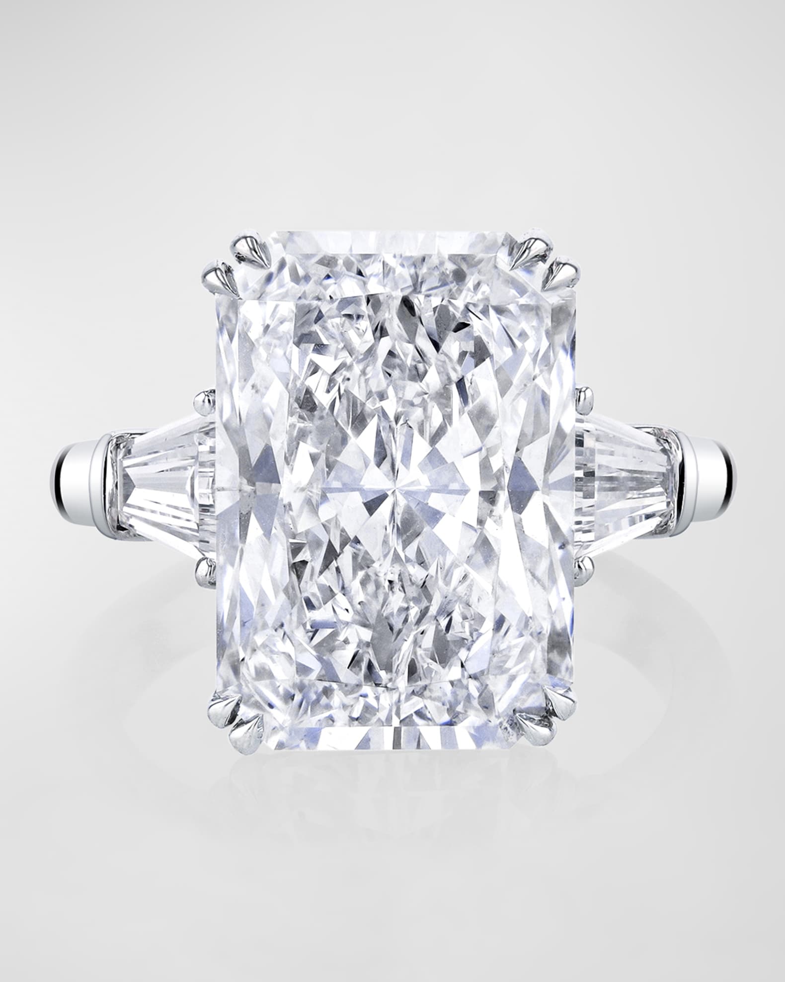 Platinum Three Stone Radiant Diamond Ring, 9.87tcw (Size 6.5) 0
