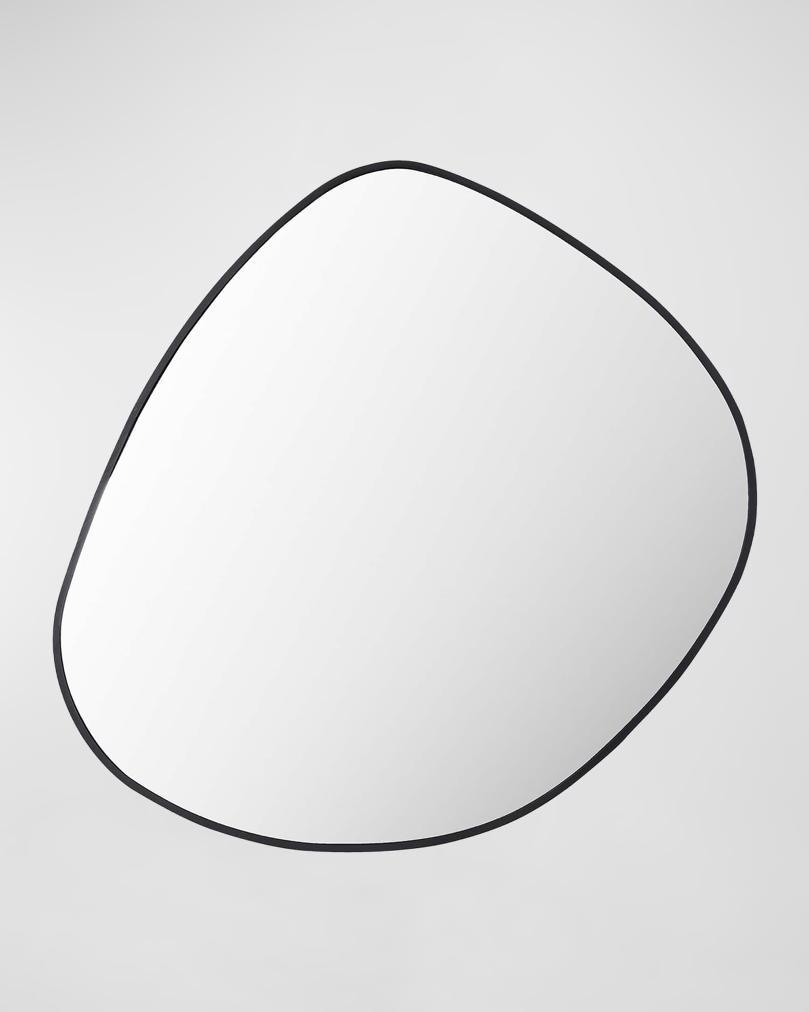 Surya Pebble 37" Free-Form Wall Mirror, Black