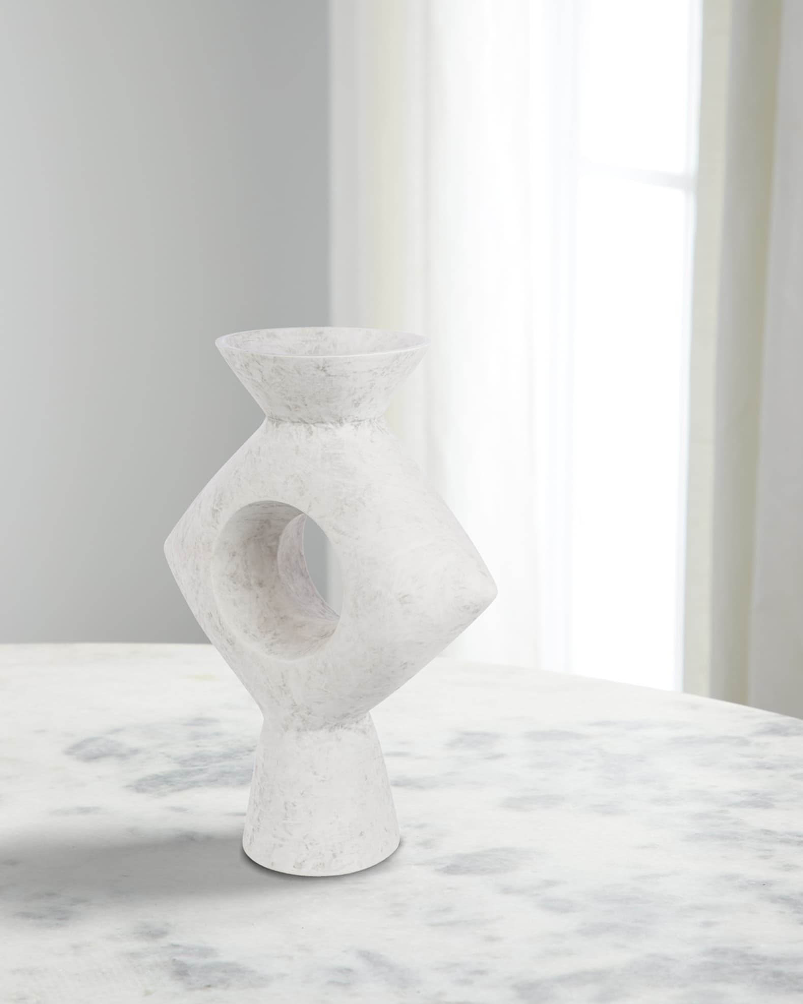 Surya Yagya 17" Ceramic Vase, White