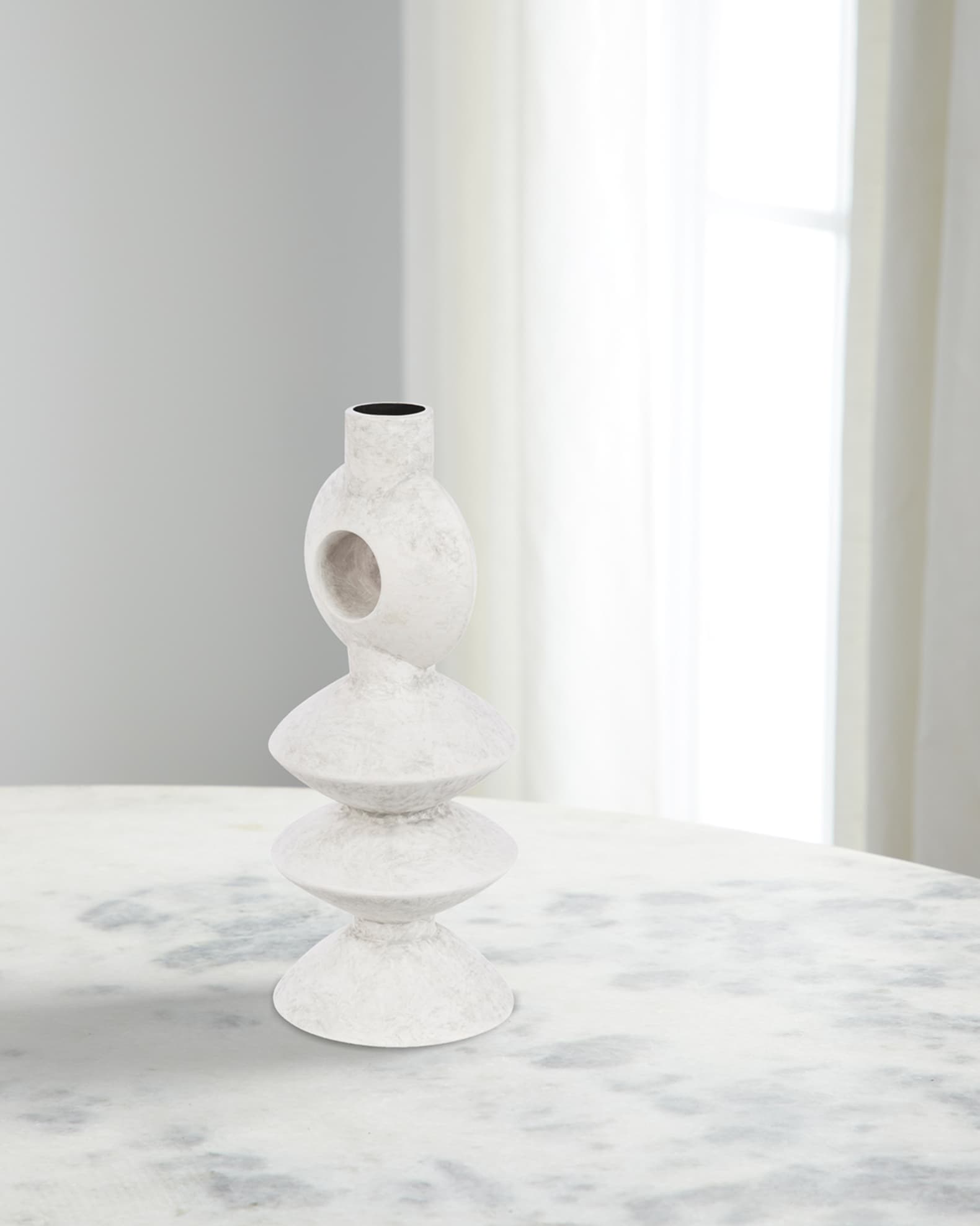 Surya Yagya 16" Ceramic Vase, White