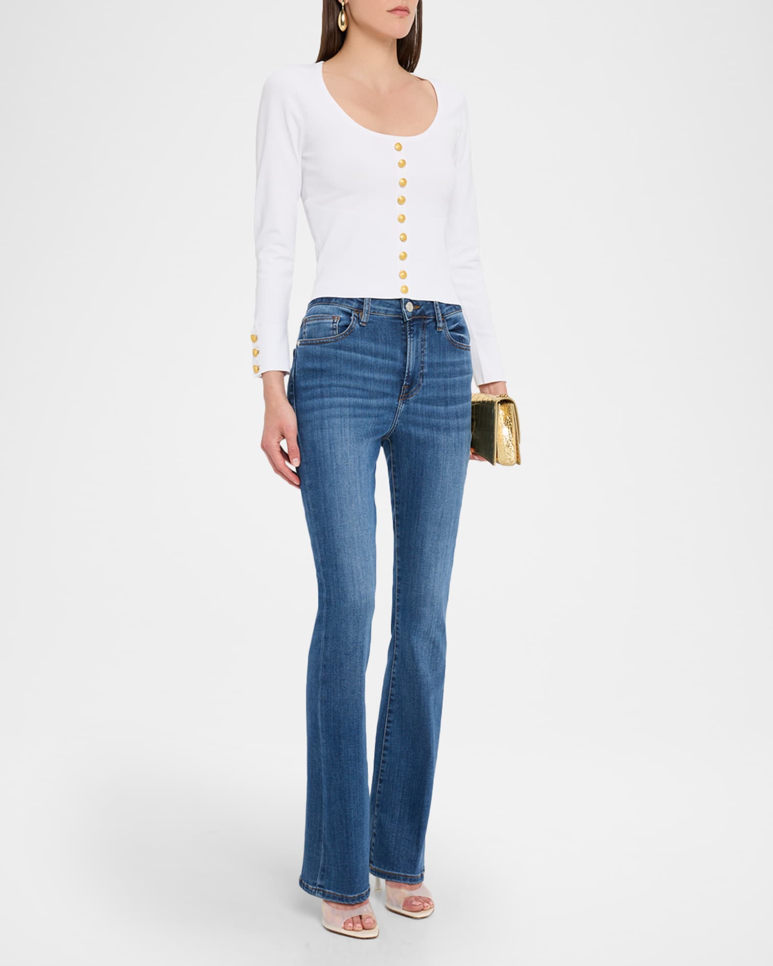 L'Agence Saga Square-Neck Corset Top | Neiman Marcus