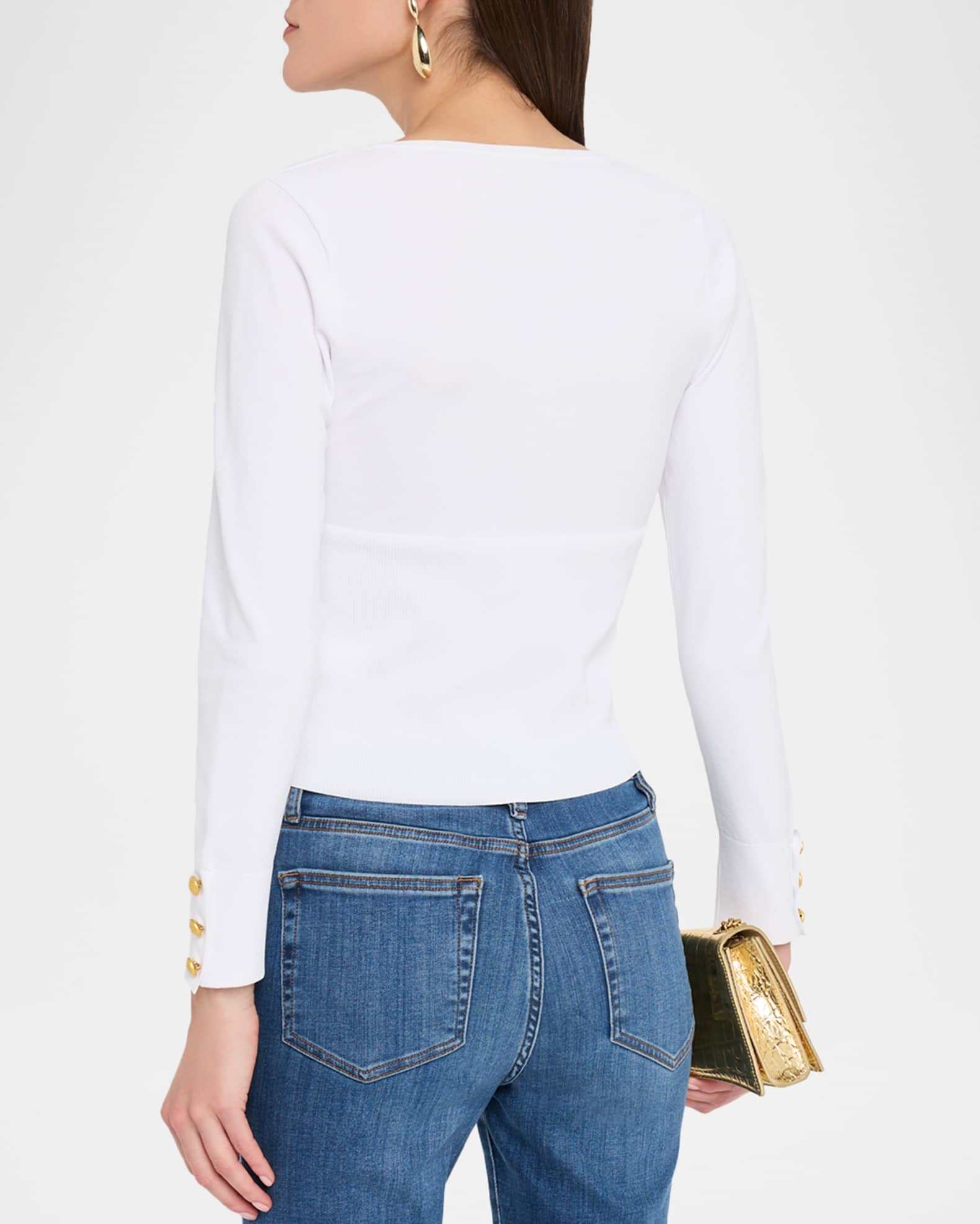L'Agence Saga Square-Neck Corset Top | Neiman Marcus