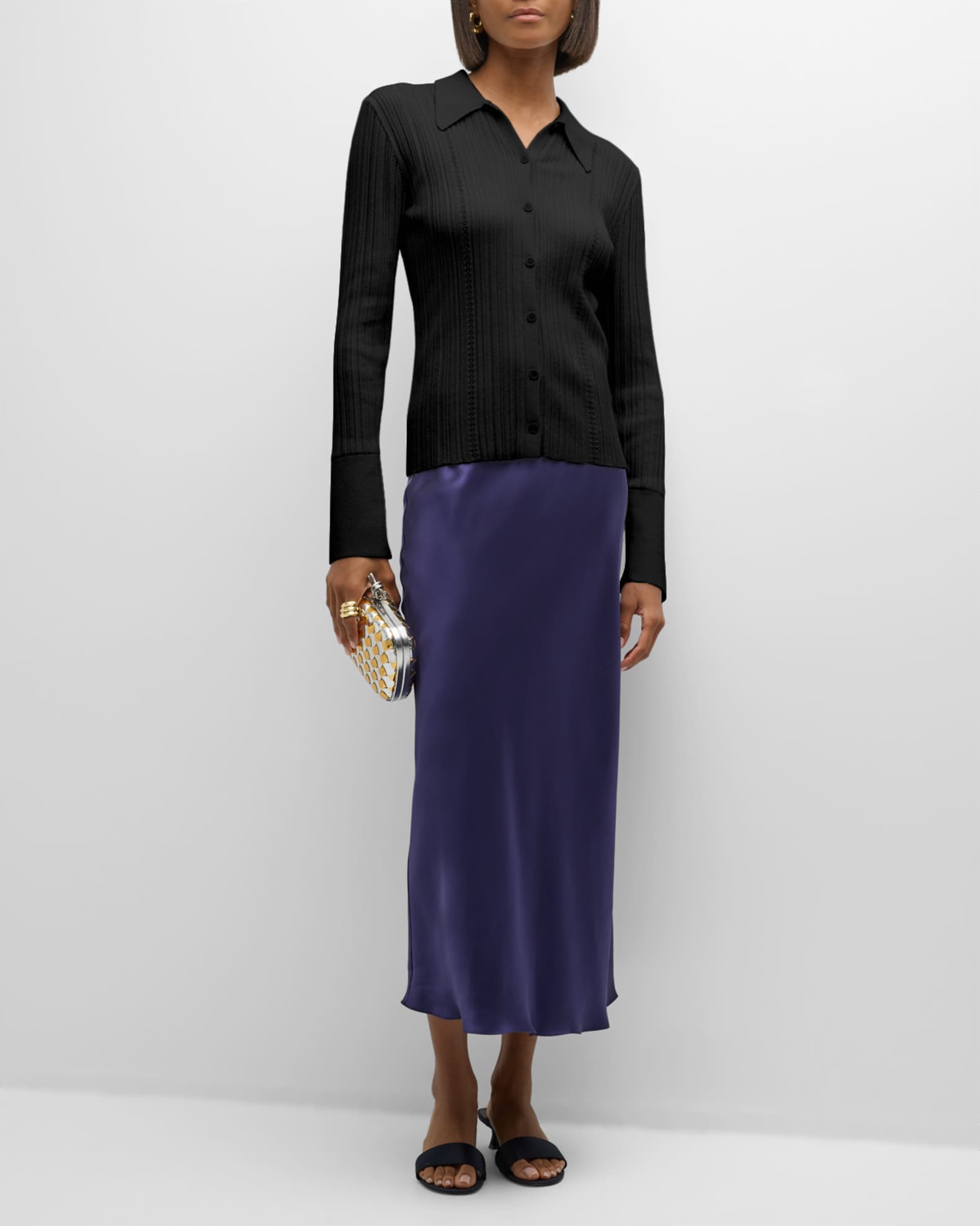 Joan Cashmere Button-Front Sweater - Thumbnail 2