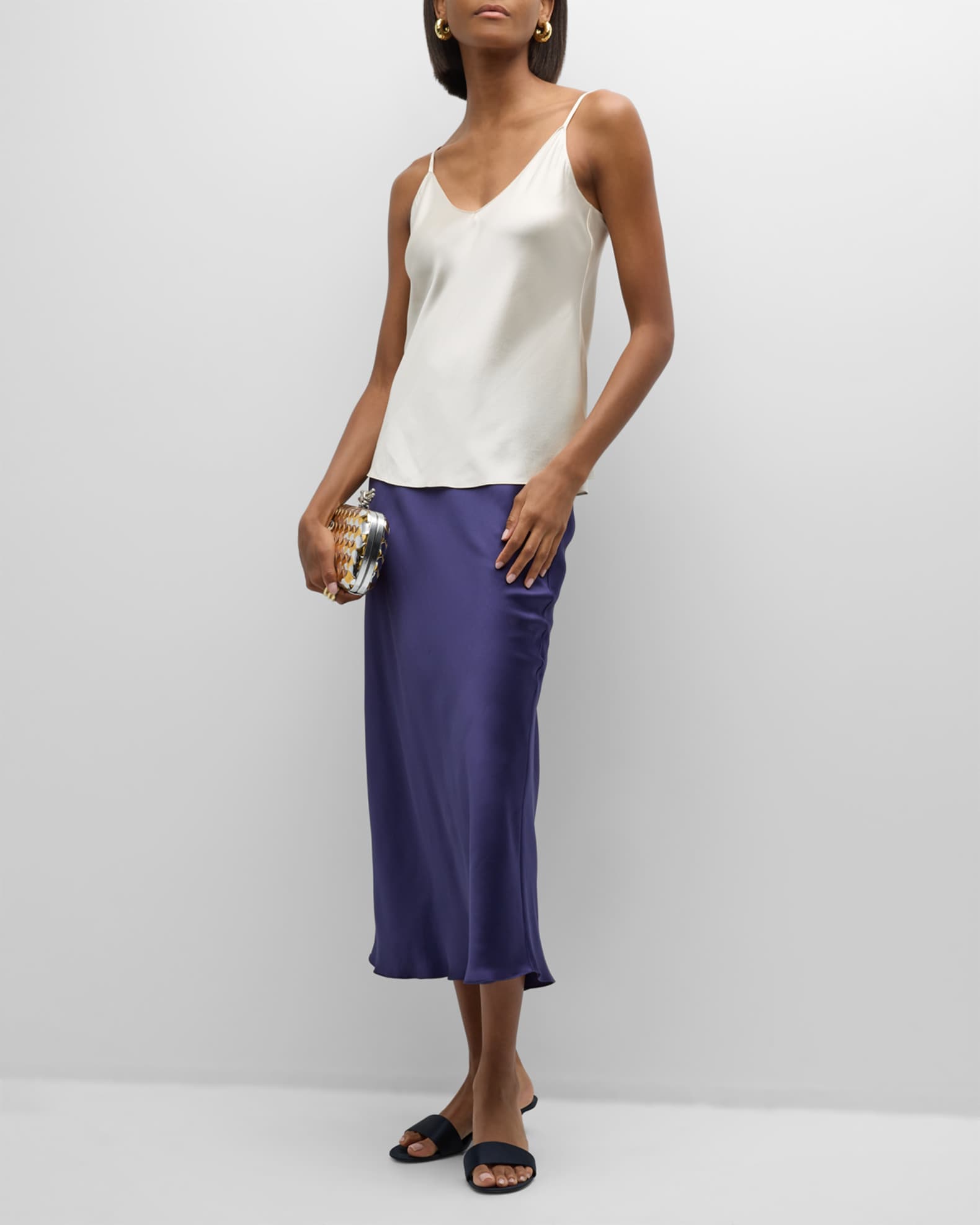Miranda Silk Skirt in Oak Tree main image 0