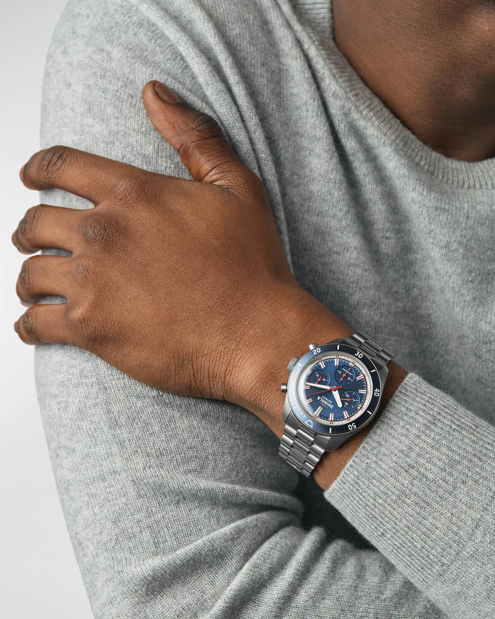 Men's 43mm Monster Chronograph Titanium Bracelet Watch 1