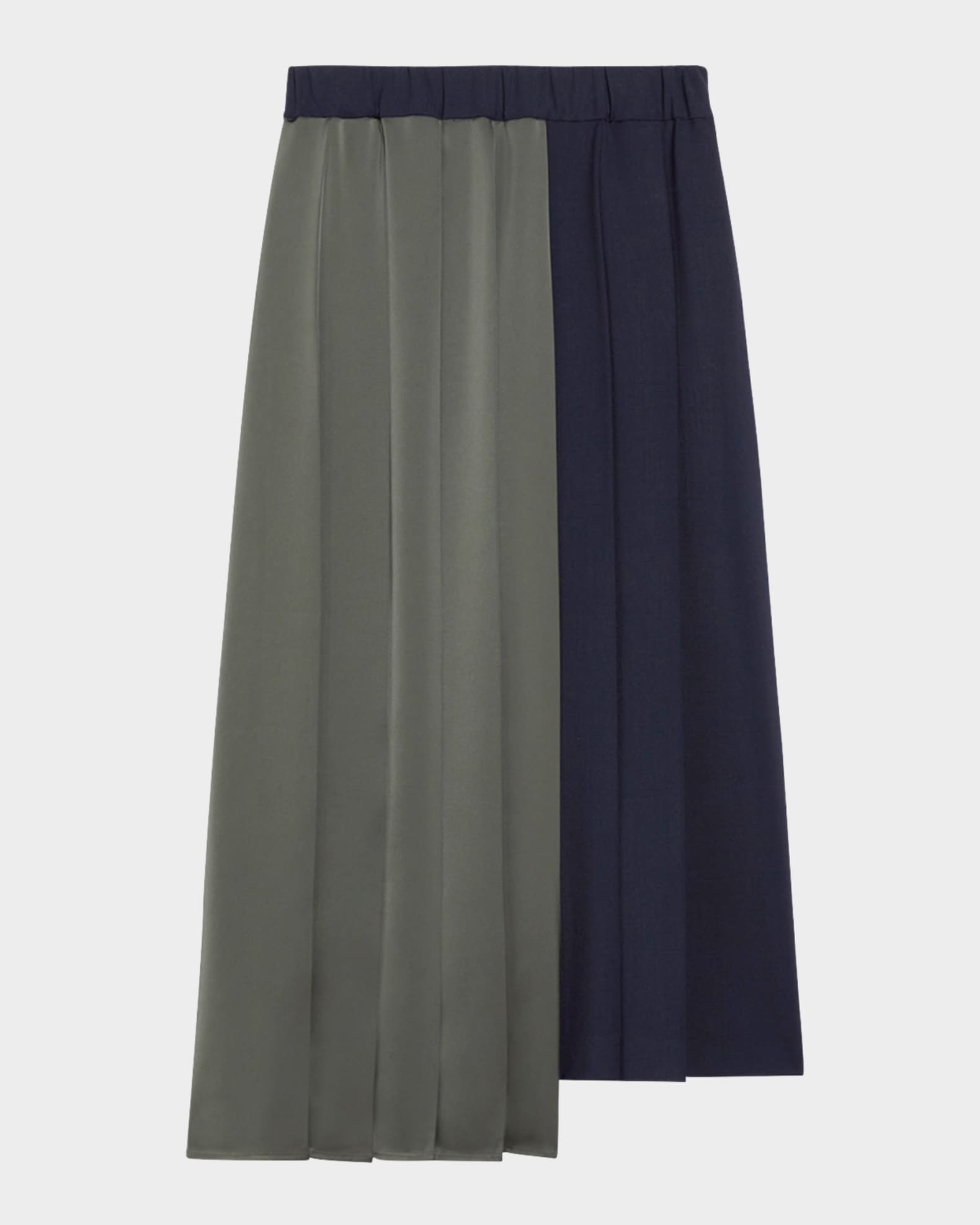 Managua Pleated Colorblock Midi Skirt 0