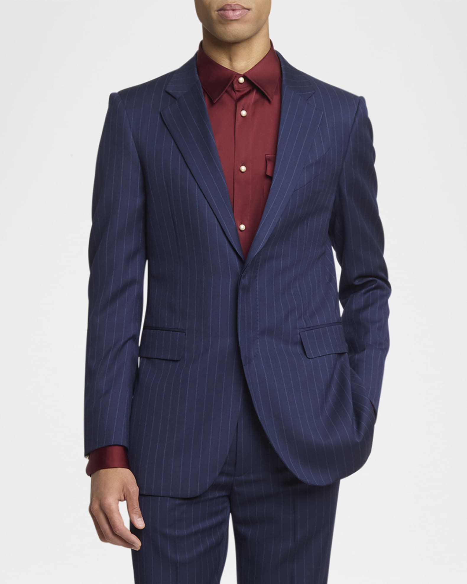 Men's Bold Stripe Wool Sport Coat - Thumbnail 2