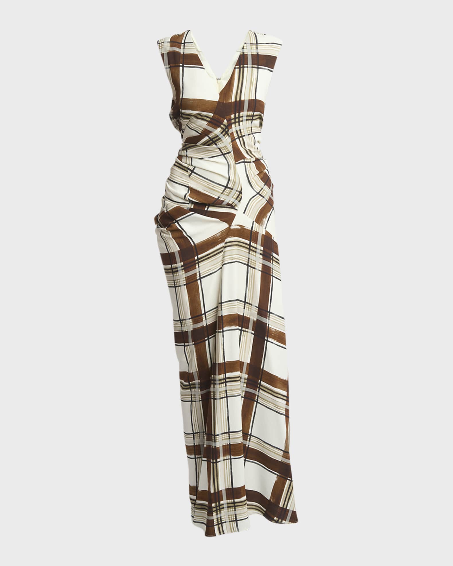 全国どこでも送料無料！ Noten Van Dries Daring Neiman | Dress Maxi Asymmetric Plaid ロングワンピース/マキシワンピース