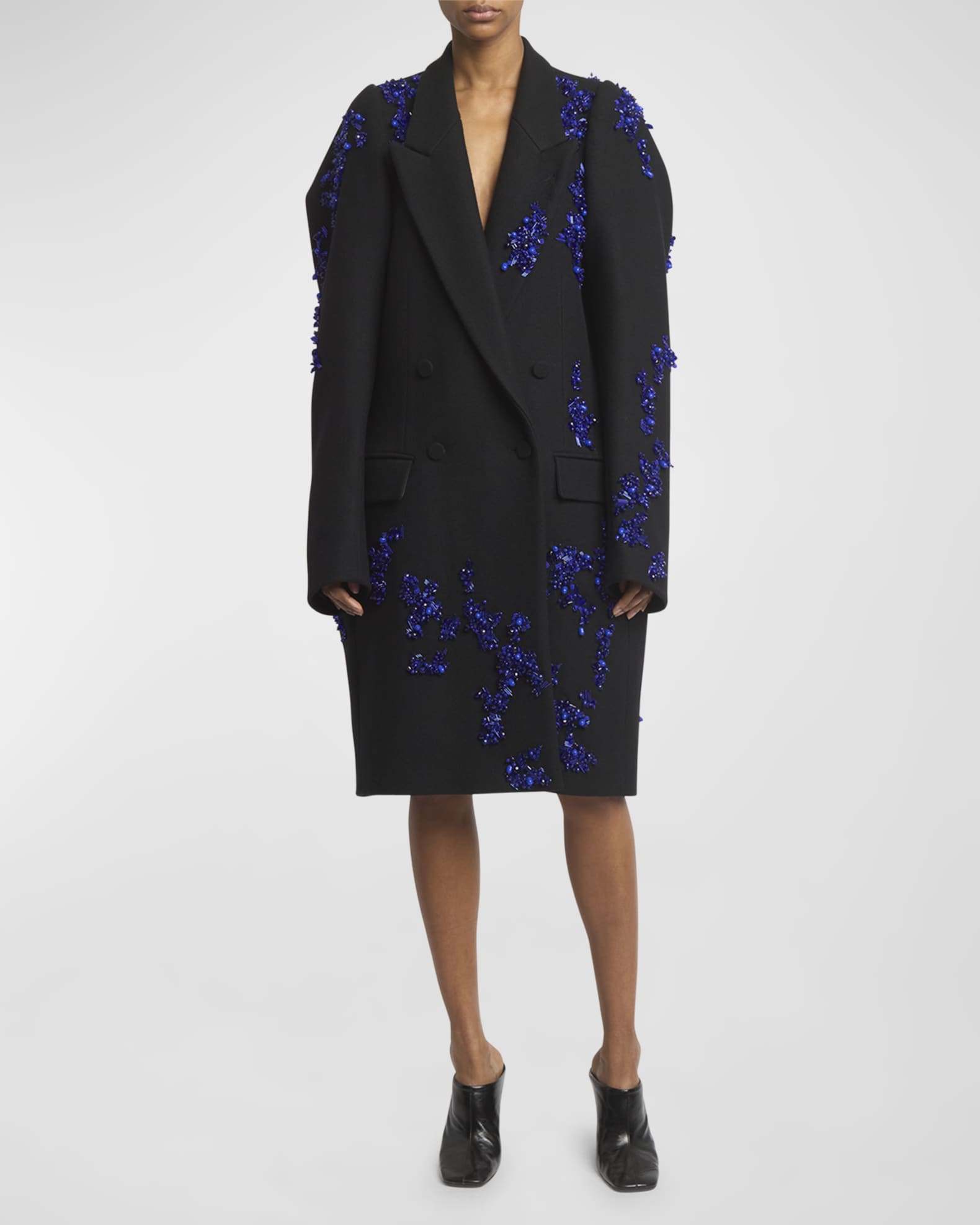 Dries Van Noten Rinky Crystal Embellished Overcoat | Neiman Marcus