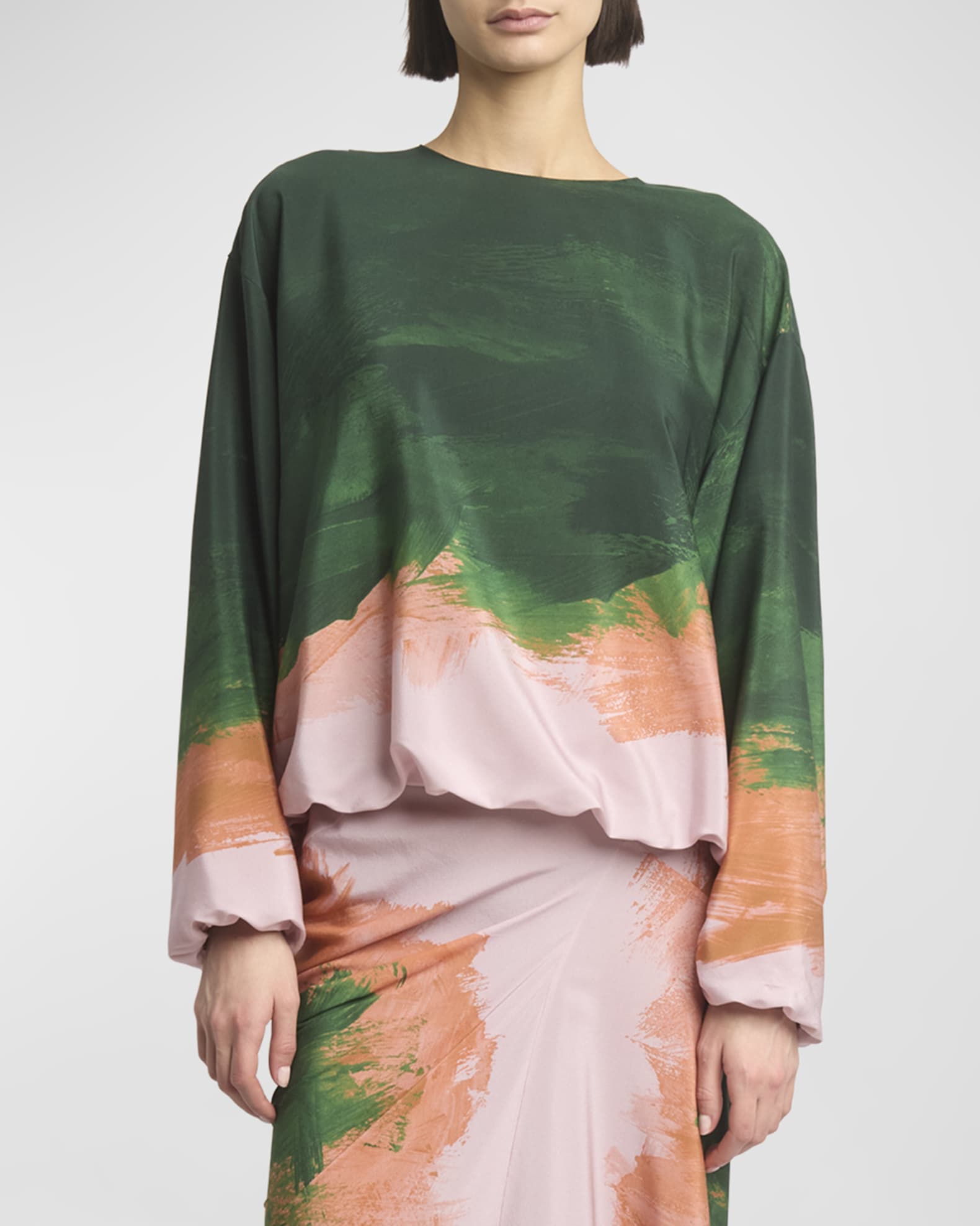 Capo Printed Shirt with Elastic Hem