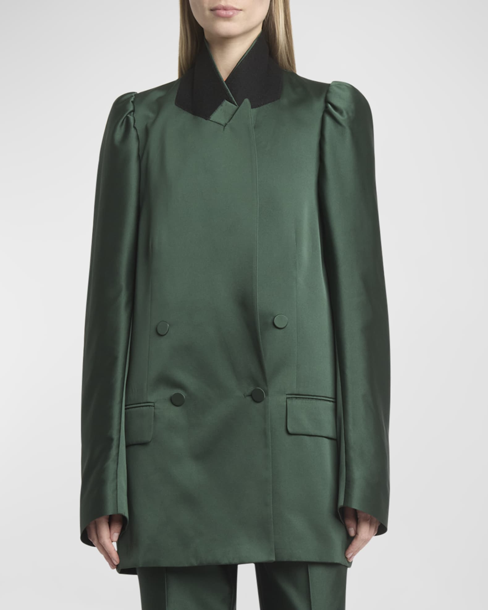 Jason wu green satin coat clearance