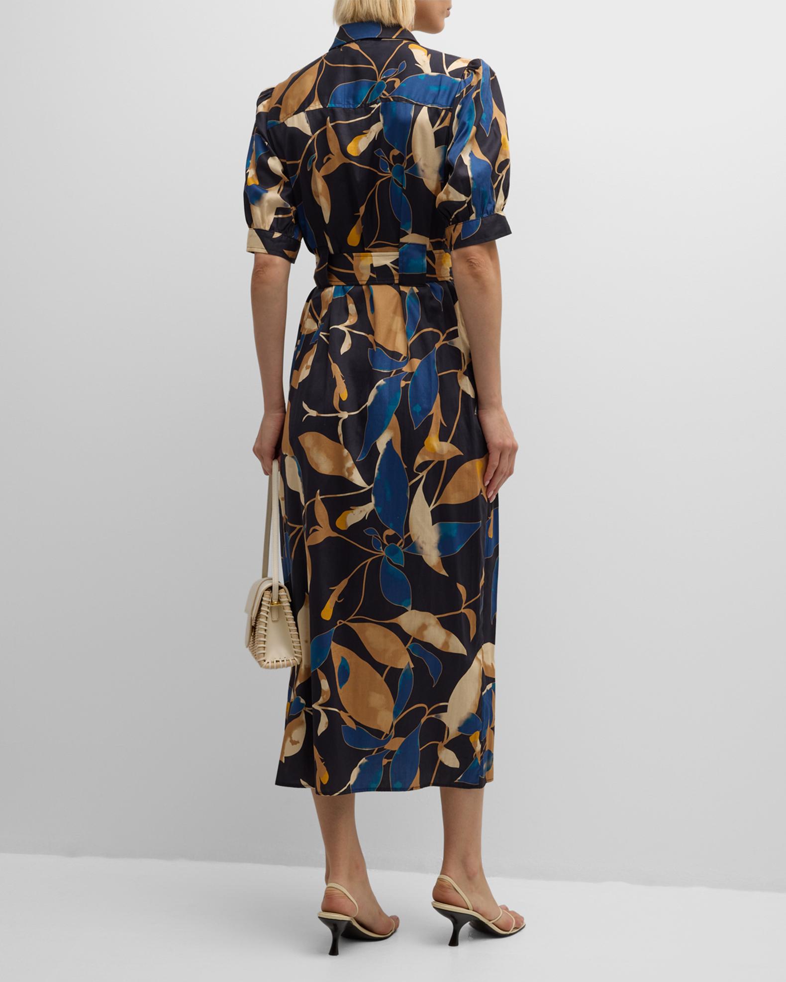 Finley Harper Floral-Print Column Midi Shirtdress | Neiman Marcus