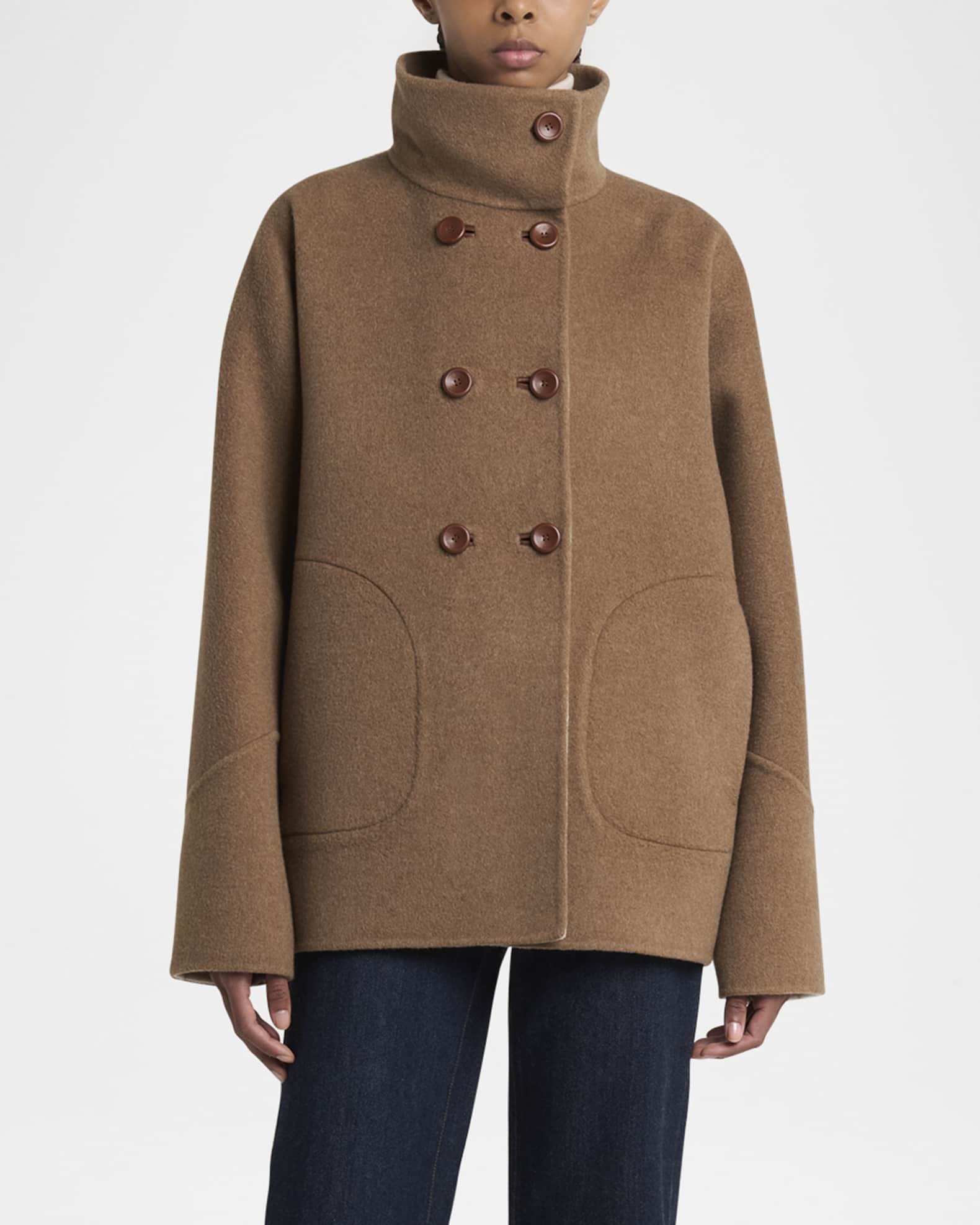 Camden Double-Breasted Cashmere Peacoat  1