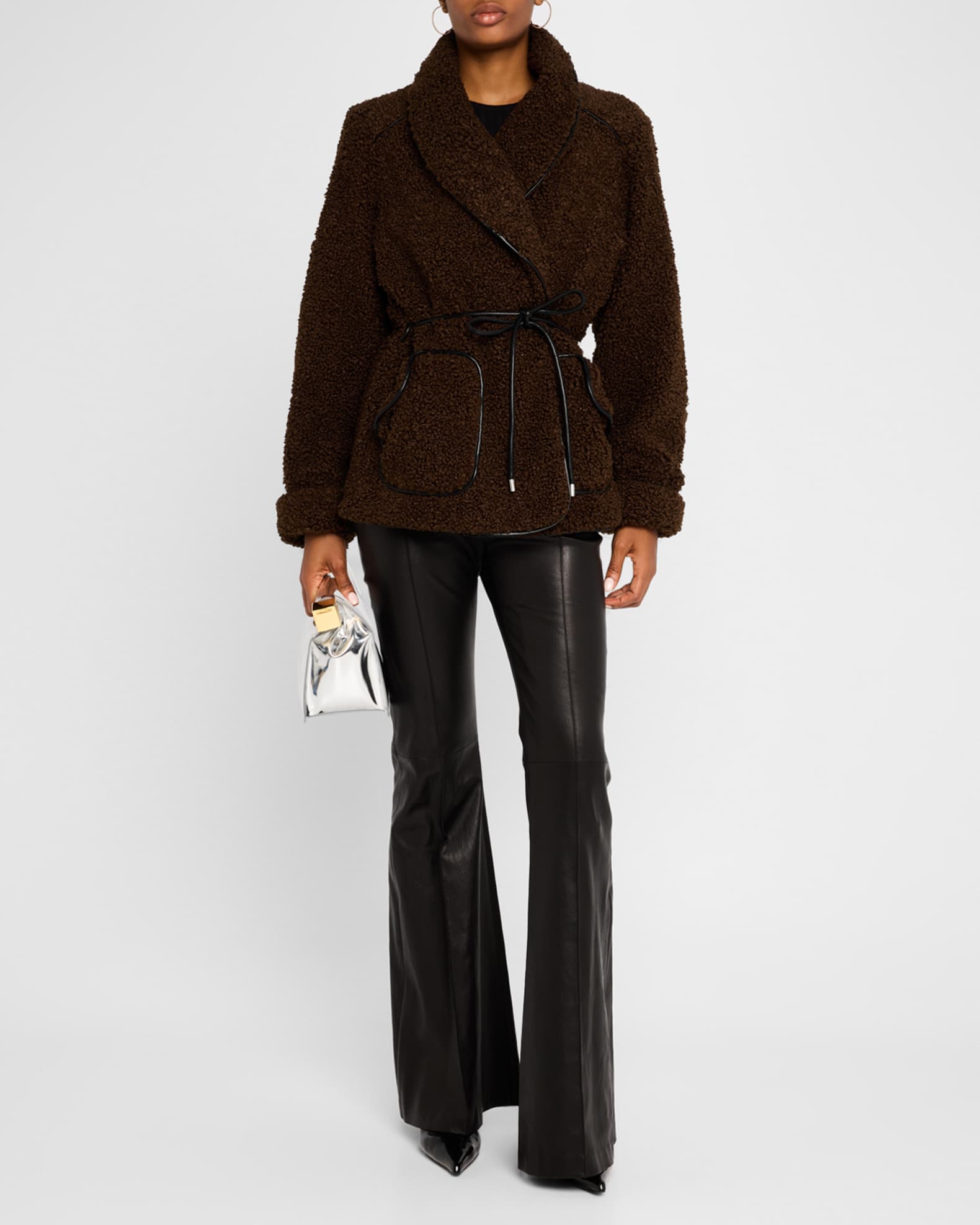 Kimia Faux Fur Tie Waist Jacket 1