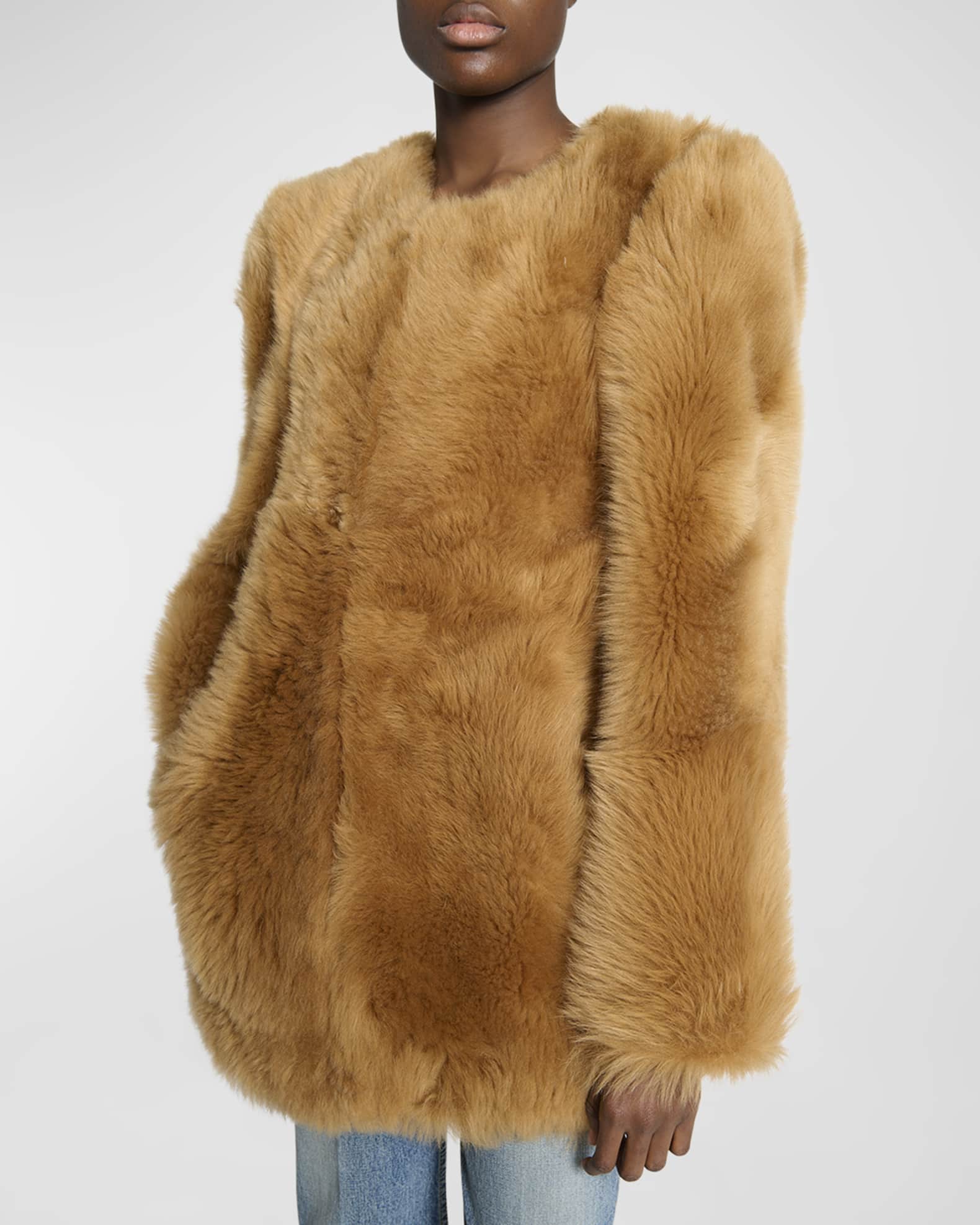 Saint laurent fur jacket clearance