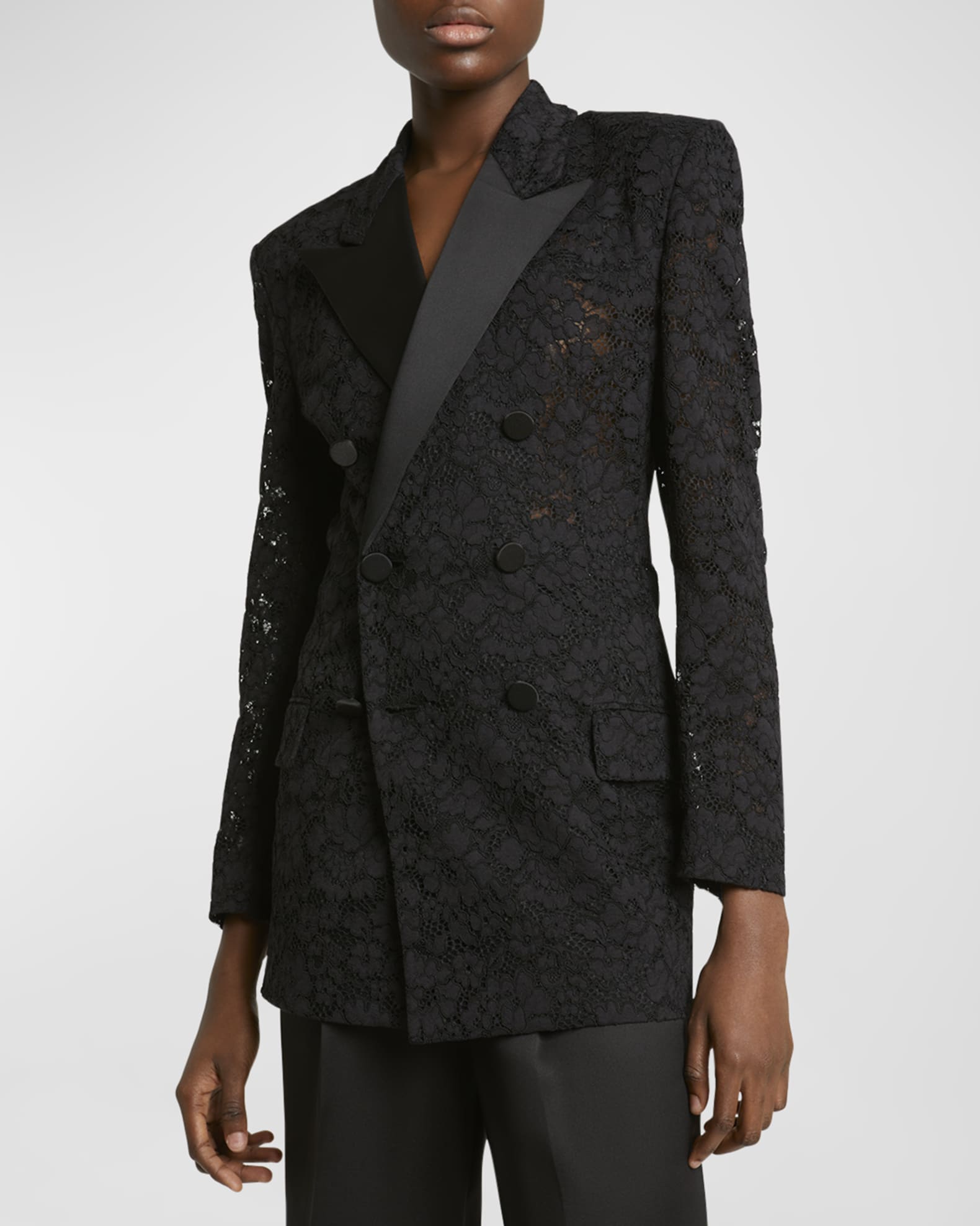 【超お買い得！】 Saint Laurent Marcus Neiman | Blazer Tuxedo Lace Double-Breasted スーツ