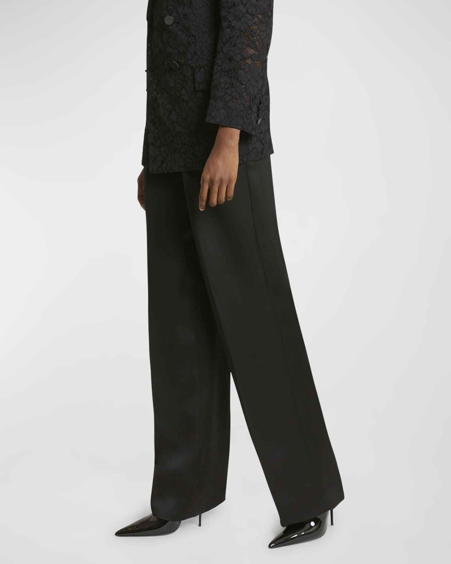 パンツ Saint Laurent Straight-Leg Satin Trousers Saint Laurent Satin Straight-Leg Trousers | Neiman Marcus