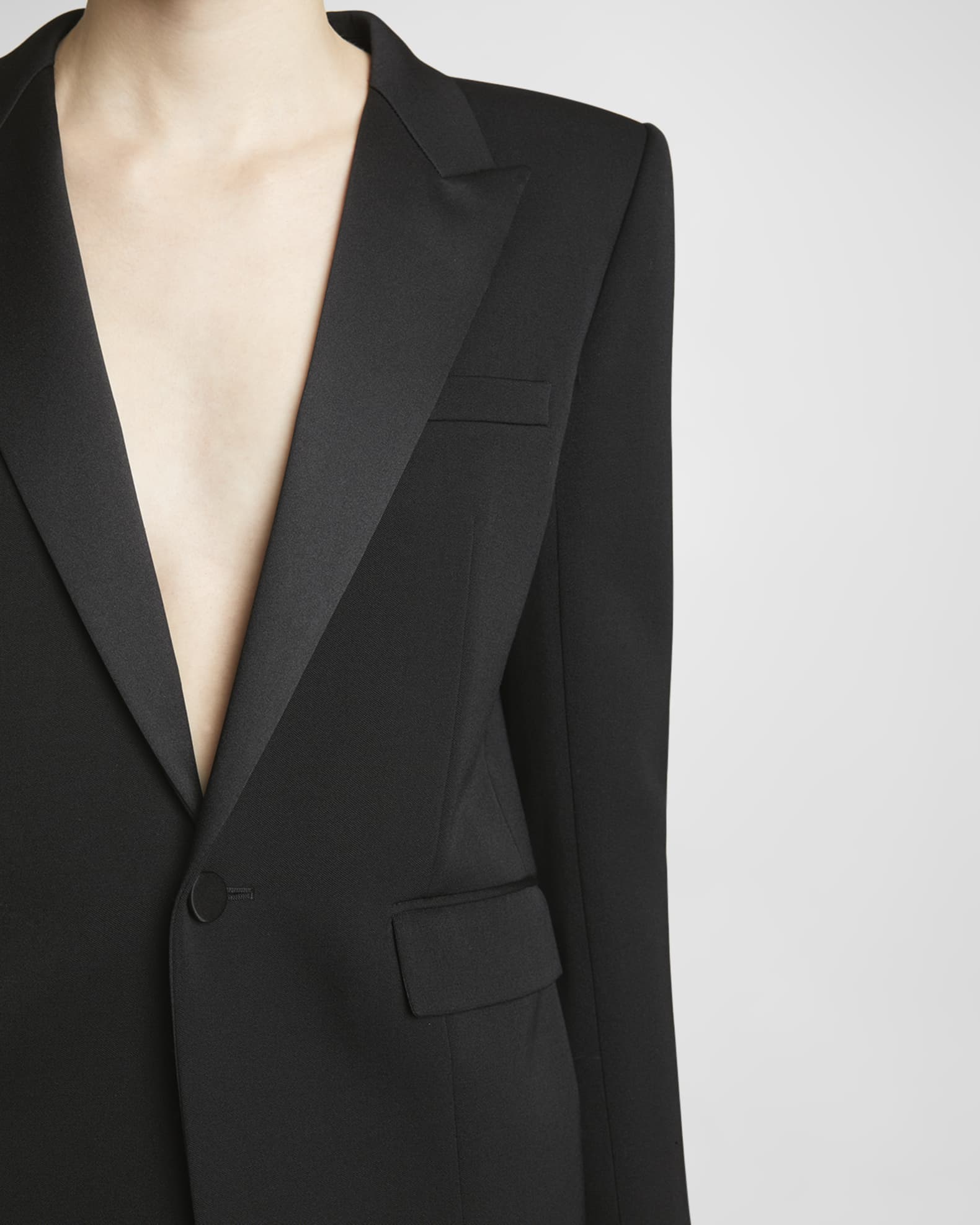 Saint Laurent Single-Breasted Blazer Jacket | Neiman Marcus