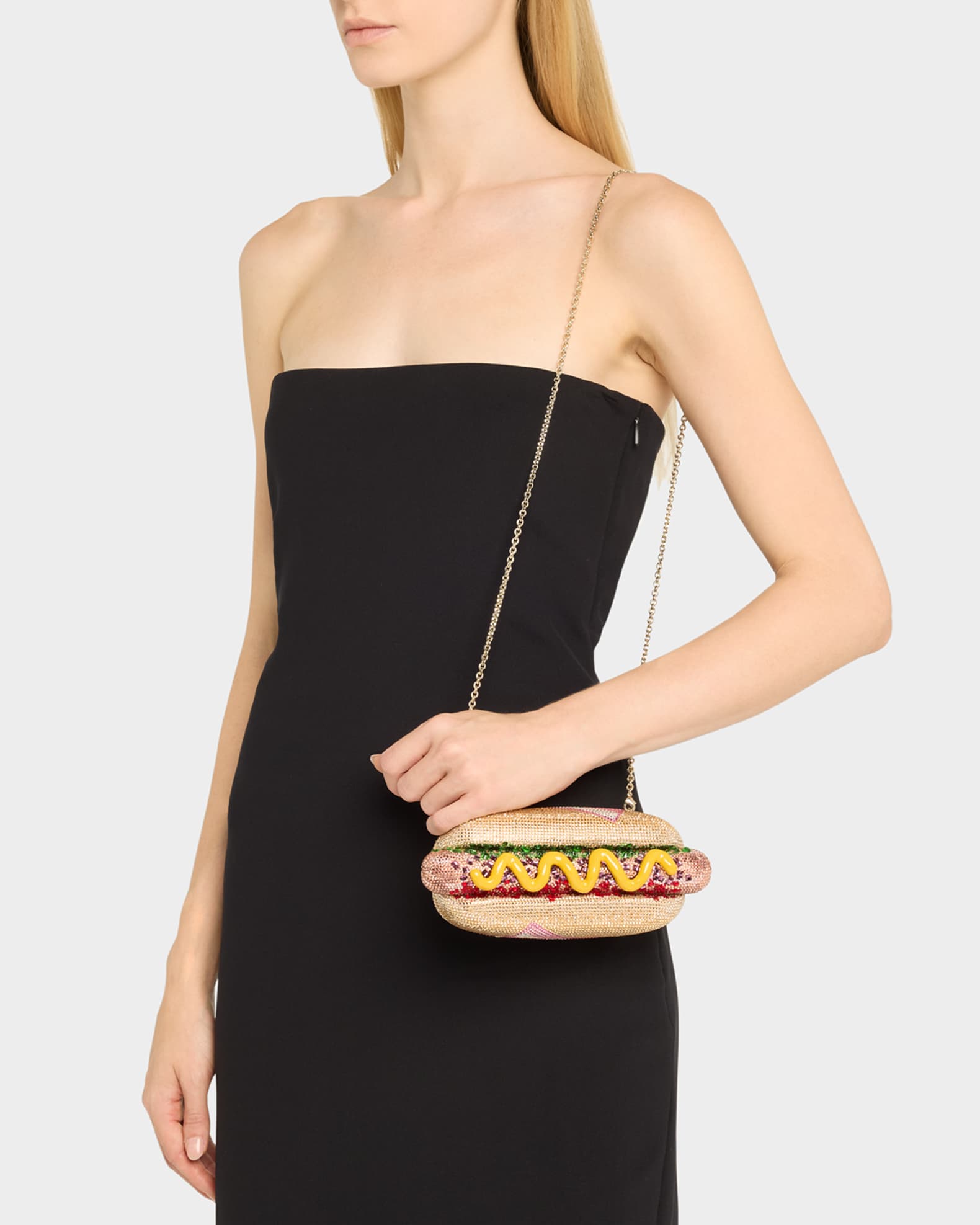Judith Leiber Couture Hot Dog Crystal Minaudiere Neiman Marcus