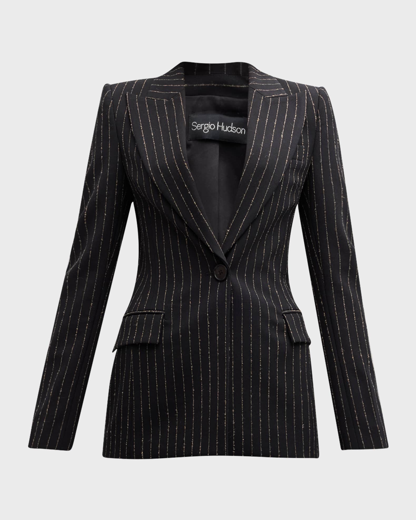 Pinstripe Stretch Suiting Jacket 0