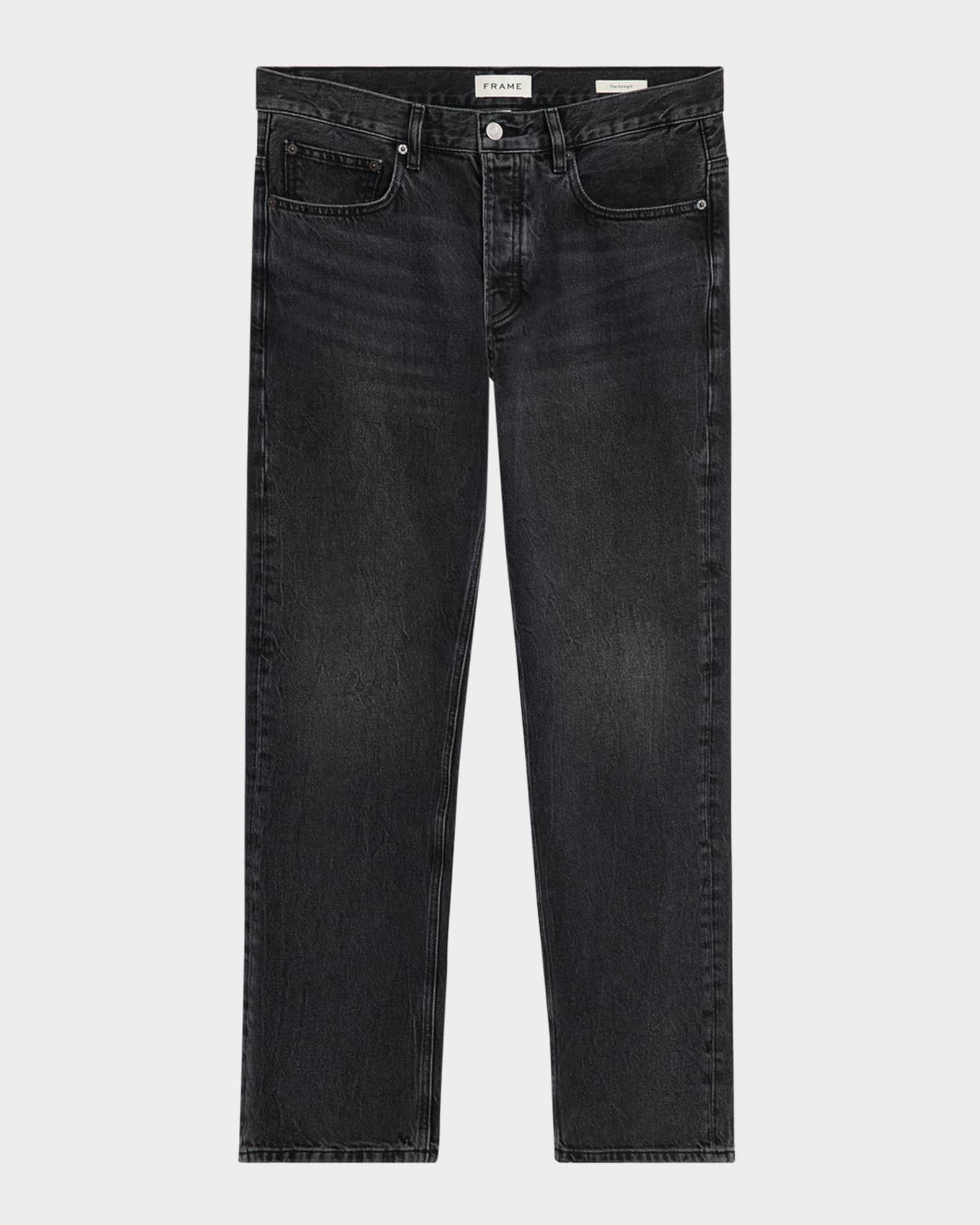 Men's Washed Straight-Leg Jeans 0