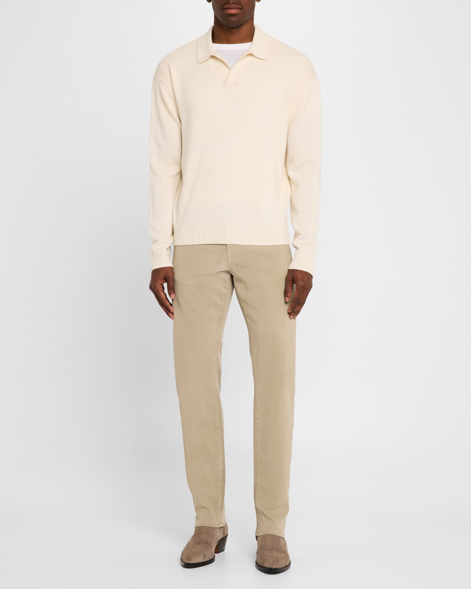 Men's Wool-Silk Polo Sweater 1