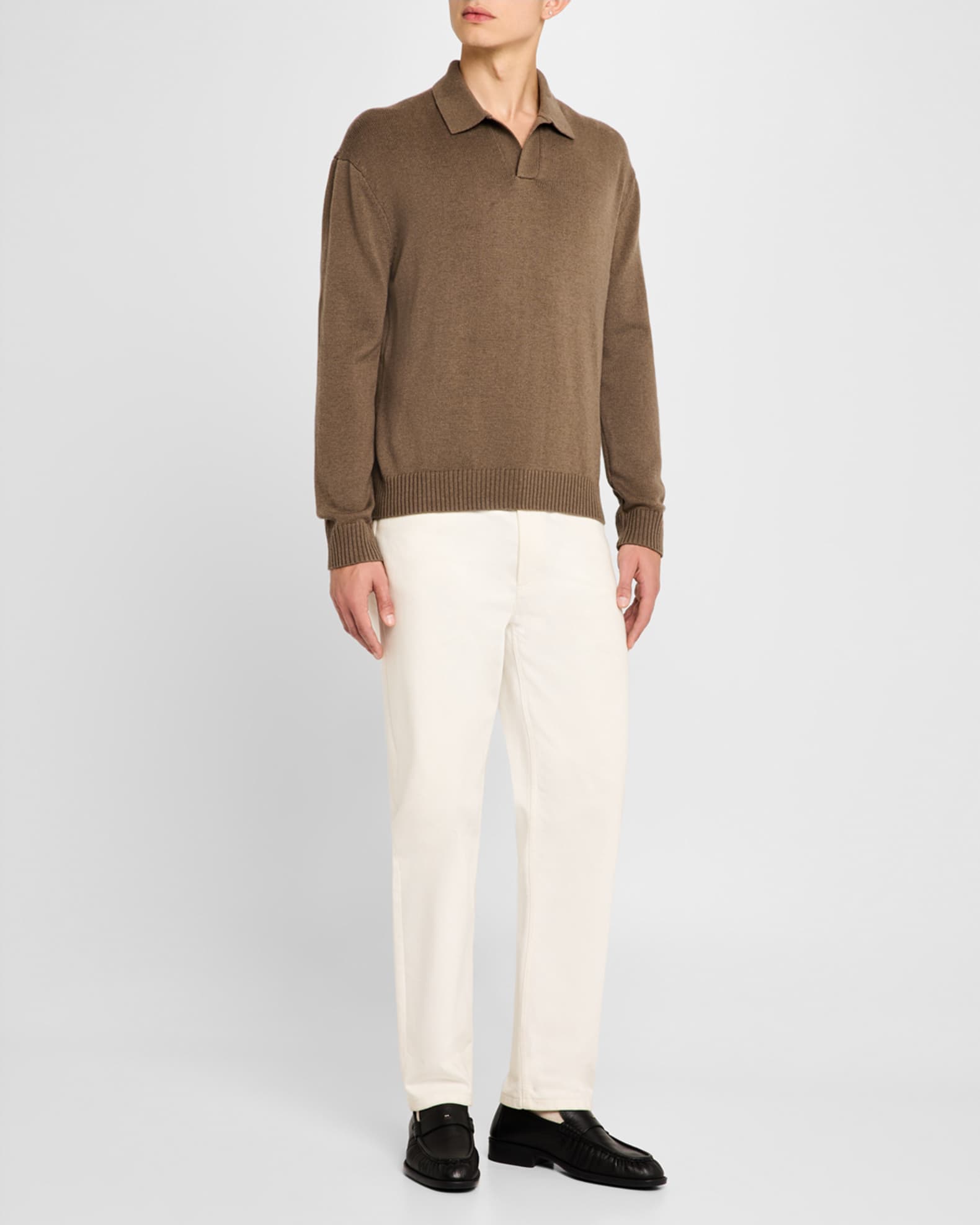 Men's Wool-Silk Polo Sweater 1