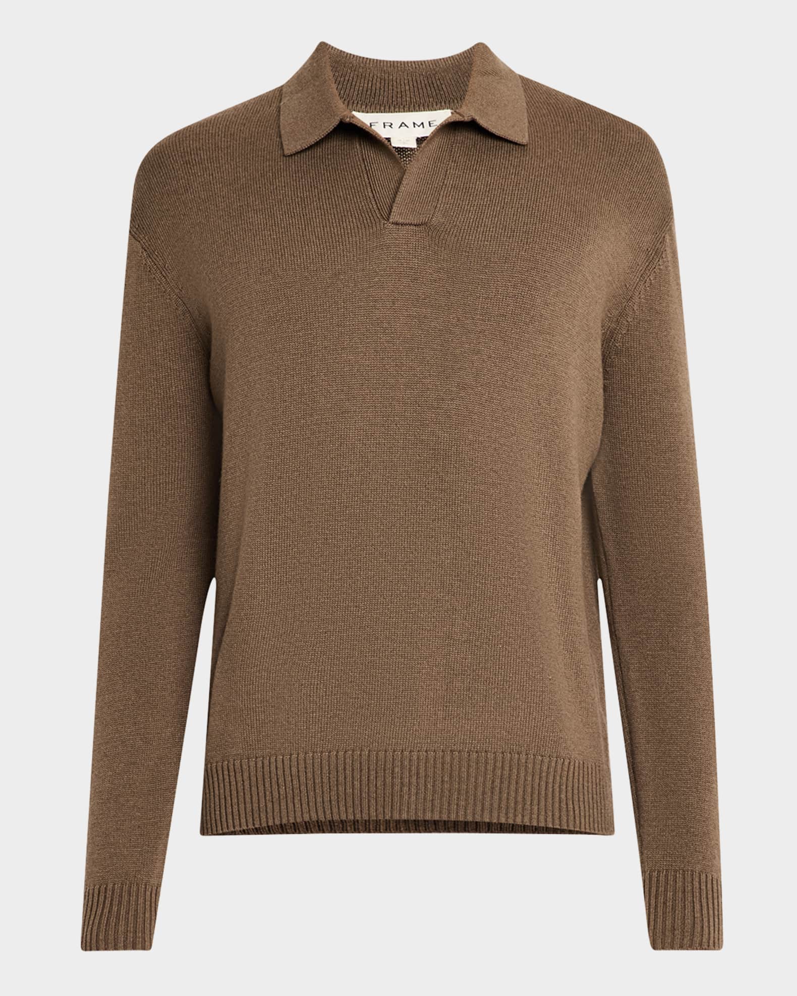 Men's Wool-Silk Polo Sweater 0