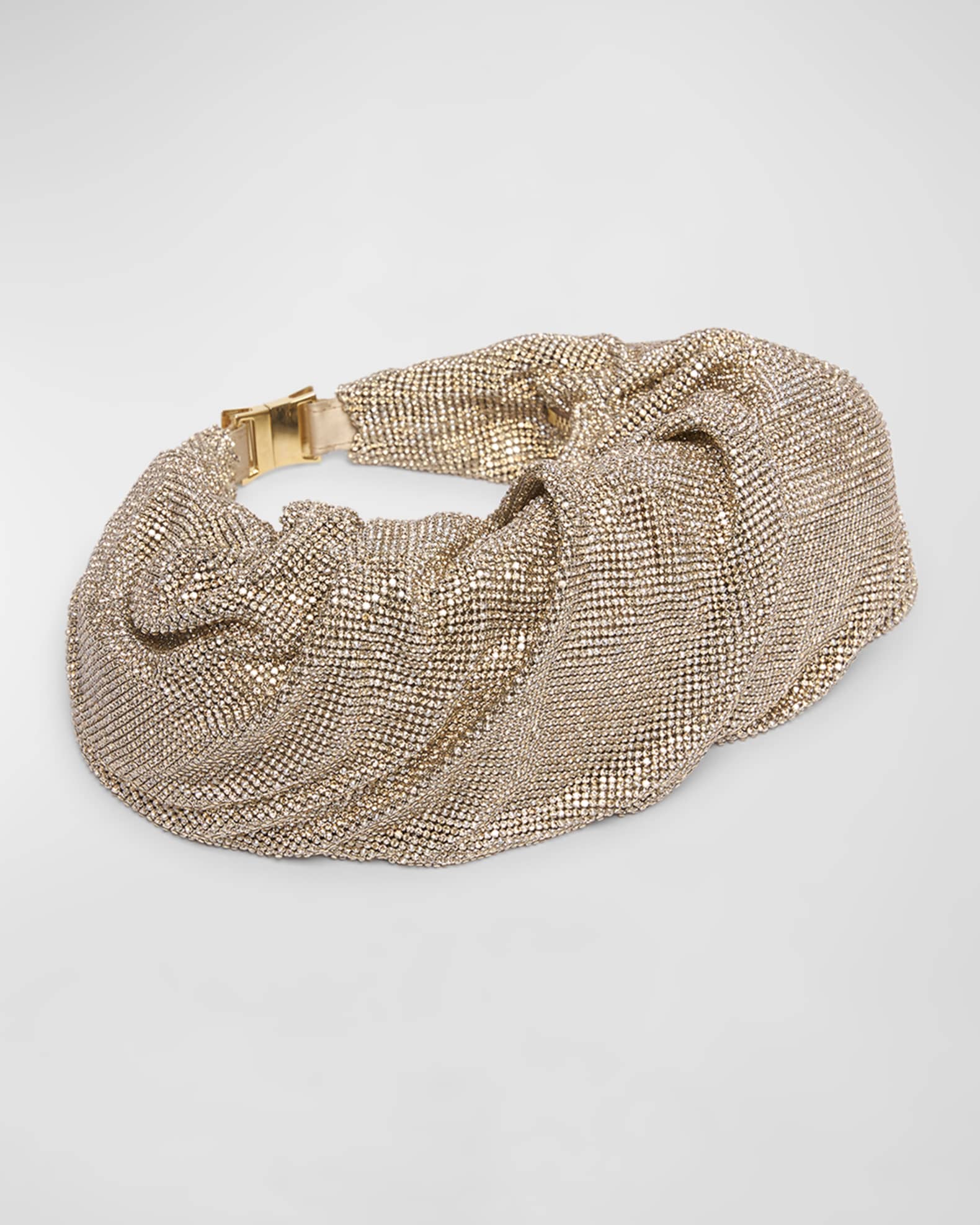 Yennefer Mesh Metallic Crystal Top-Handle Bag 1