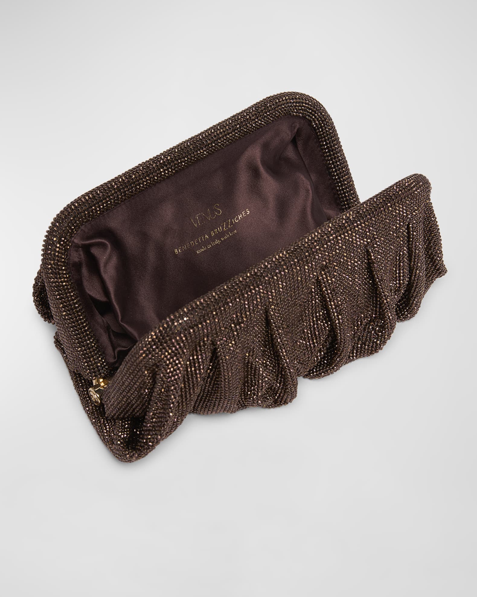 Benedetta Bruzziches Venus La Grande Metallic Crystal Clutch Bag Neiman Marcus