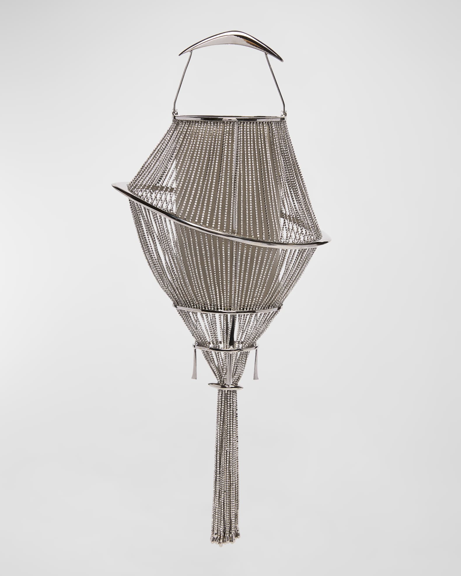 Lumiere Mesh Crystal Top-Handle Bag 0