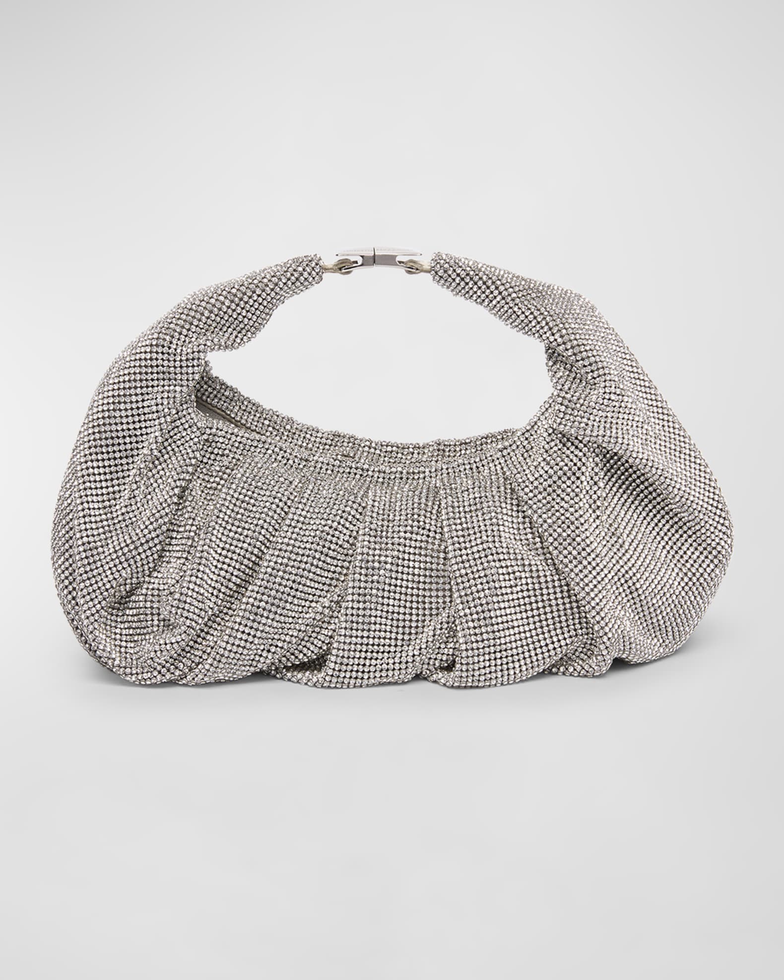 Yennefer Mesh Metallic Crystal Top-Handle Bag 0