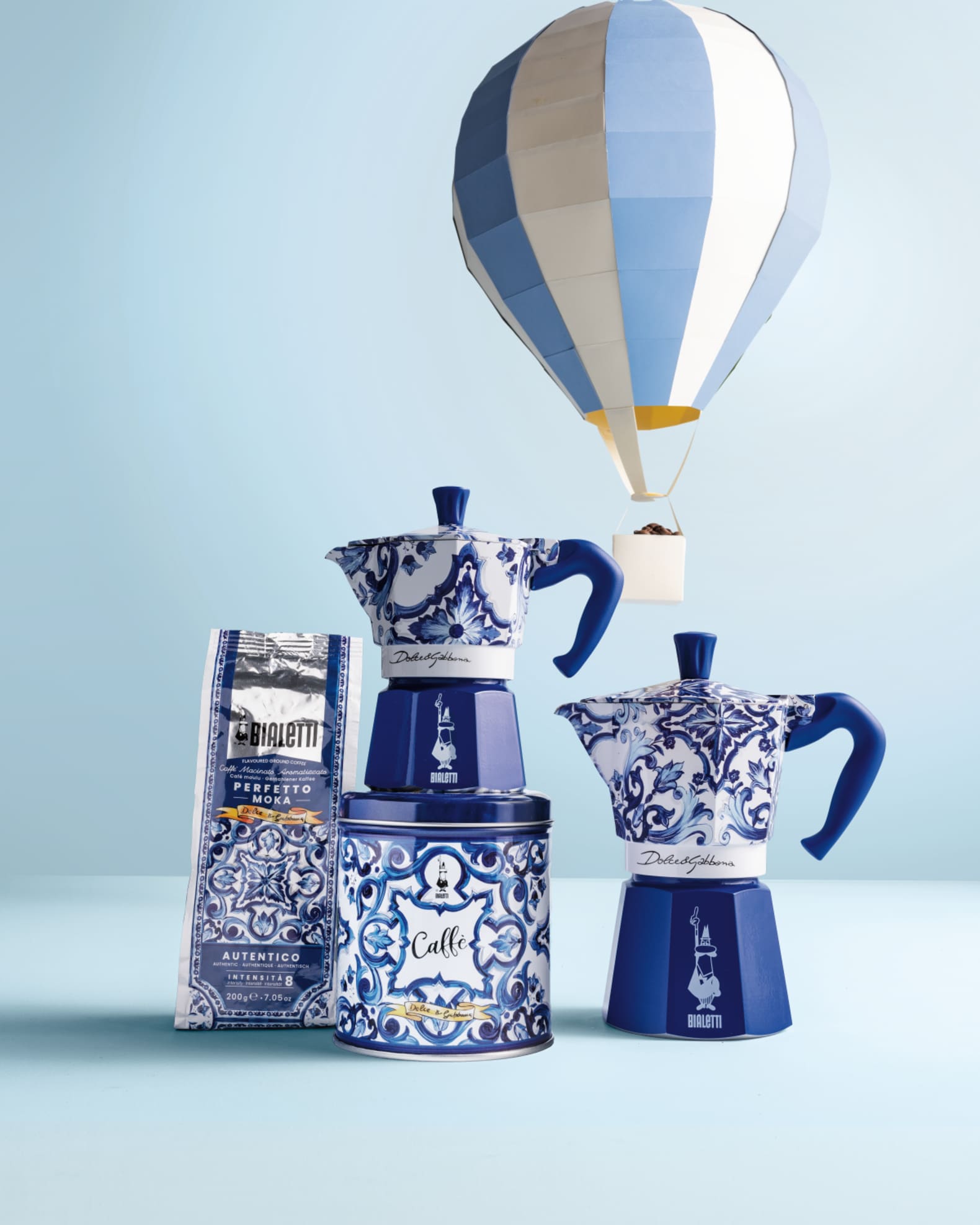 Moka Express Large Pot - Blu Mediterraneo  1