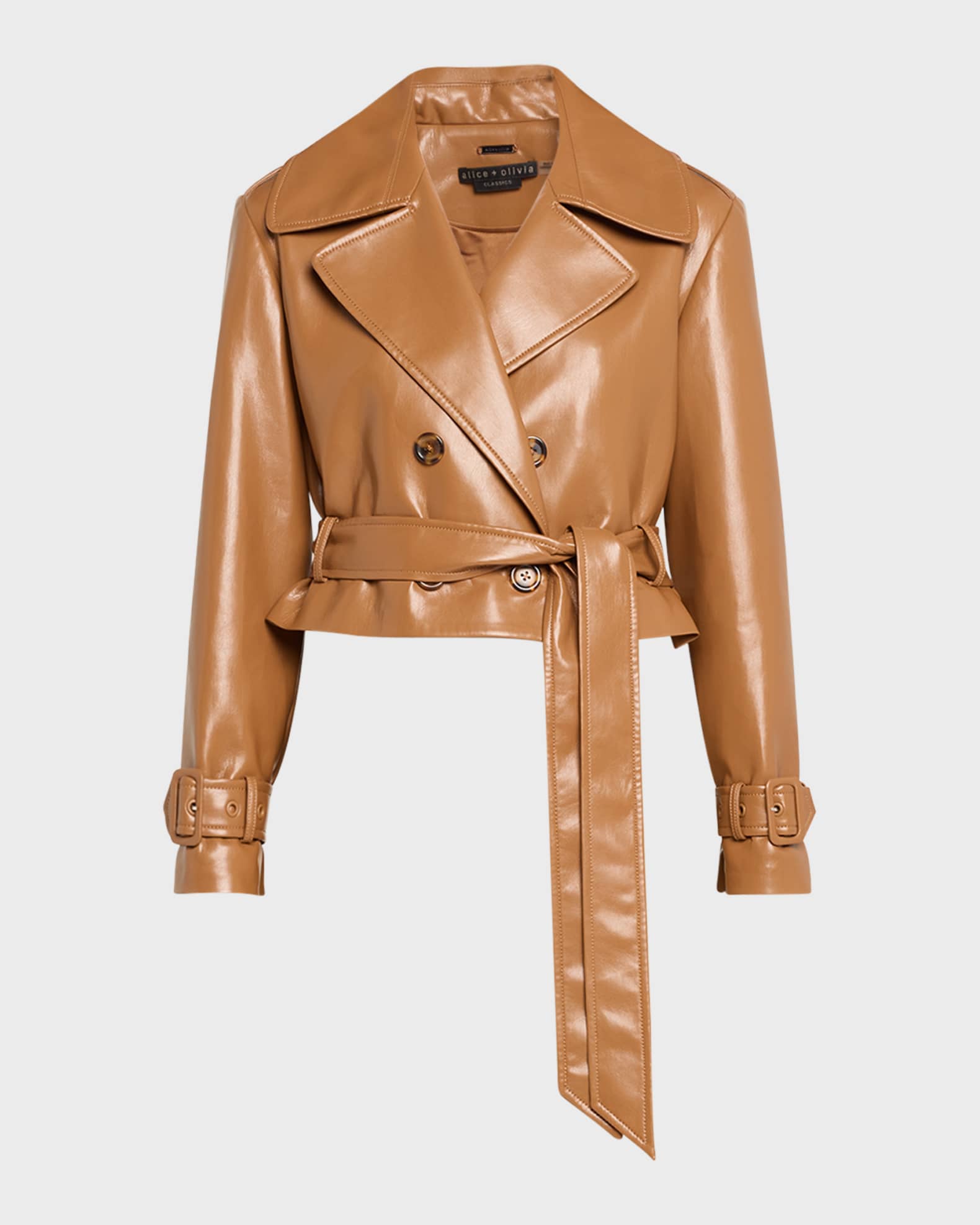 Keith Vegan Leather Cropped Trench Coat