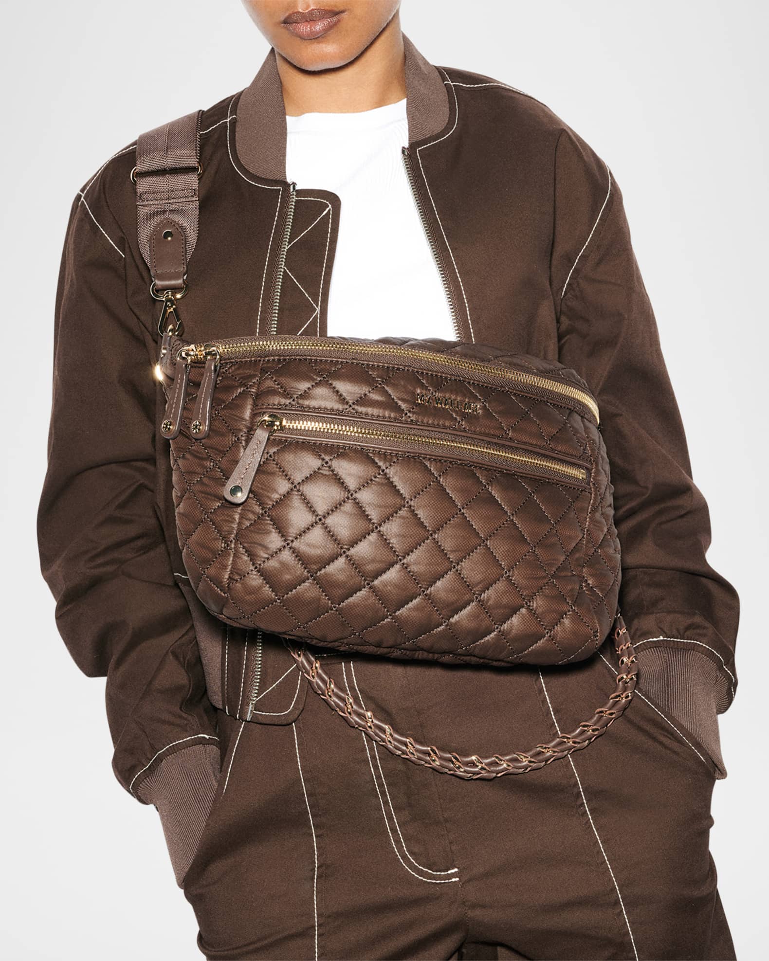 Crosby Quilted Nylon Sling Crossbody Bag