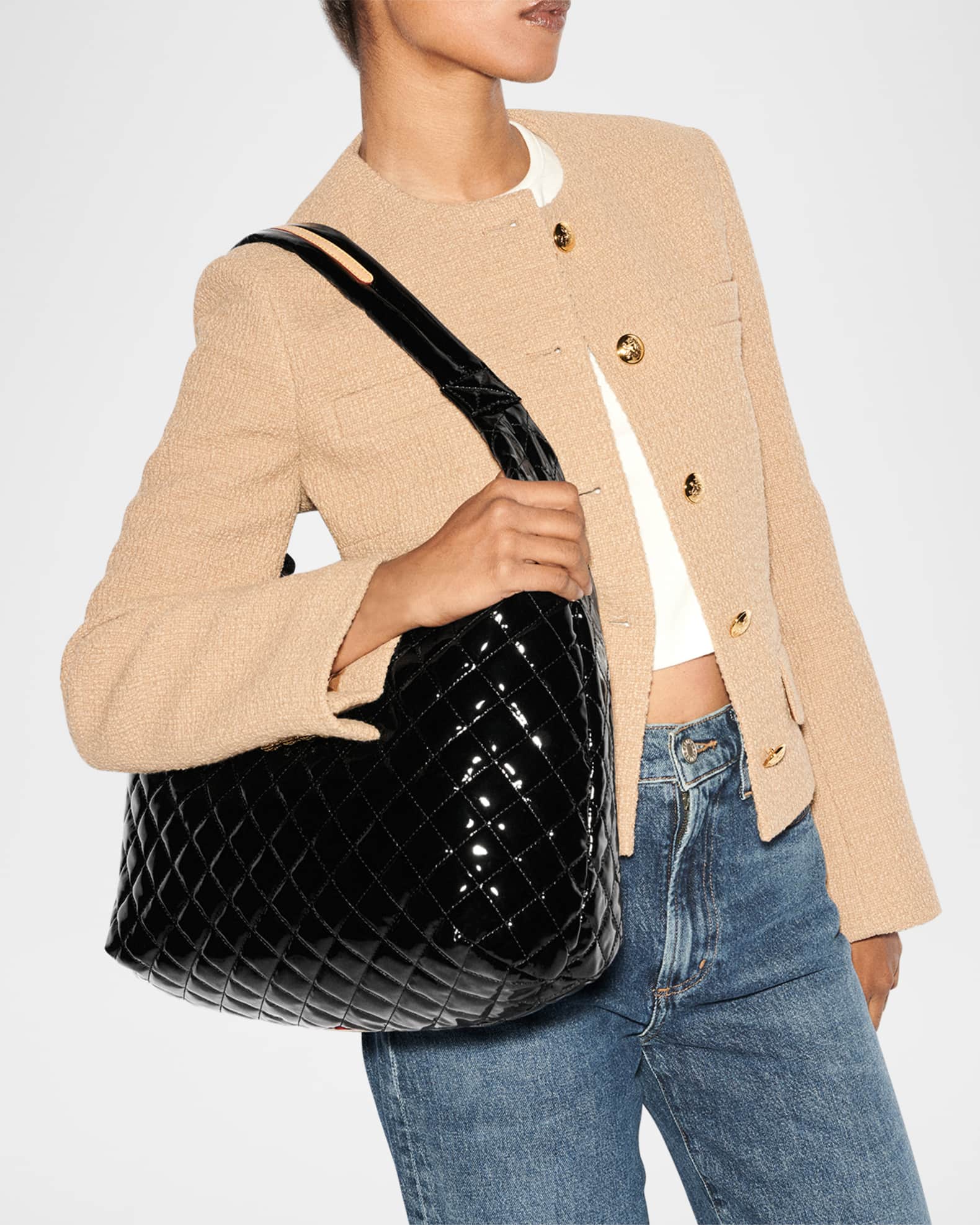 MZ WALLACE Metro Deluxe Large Patent Shoulder Bag Neiman Marcus