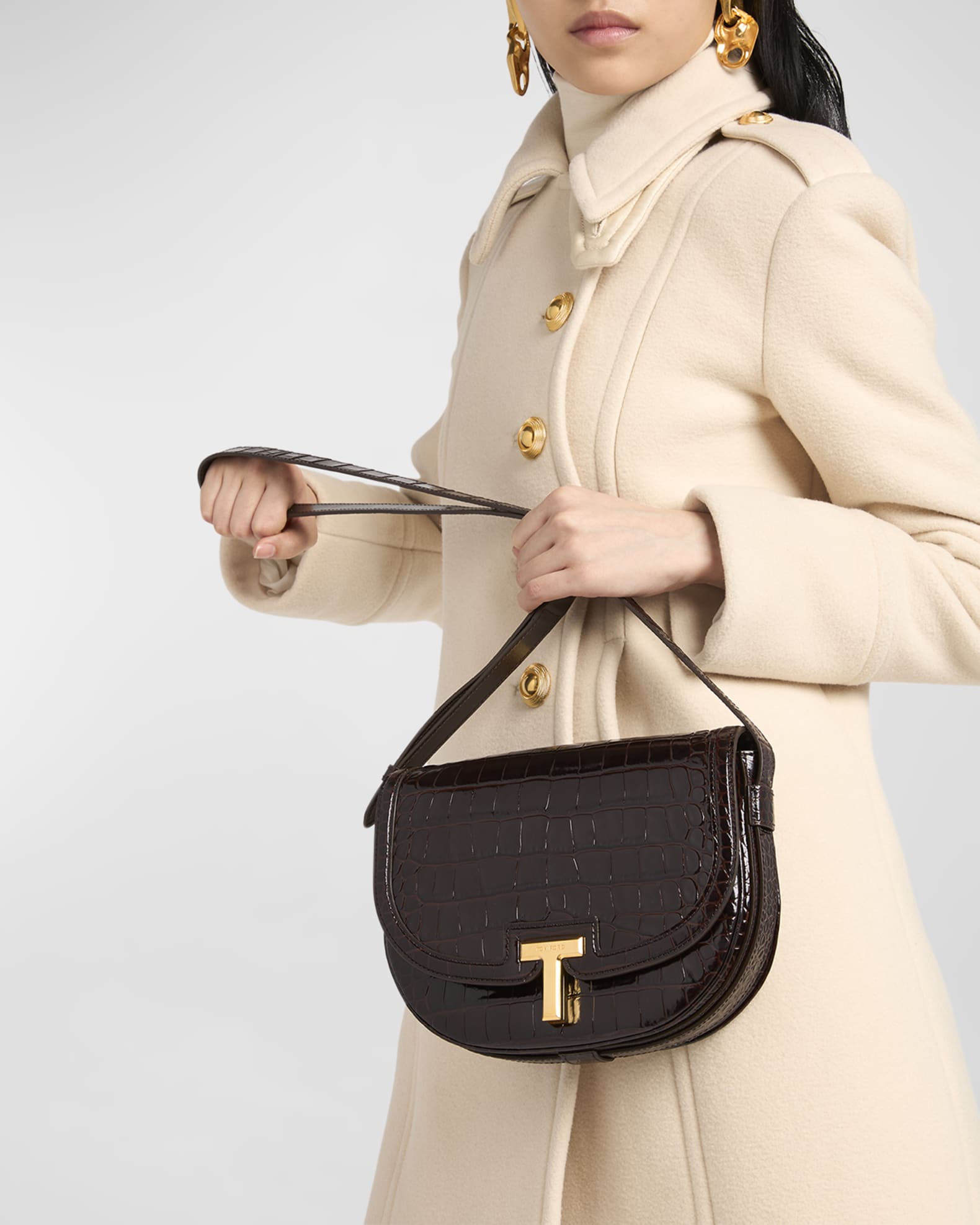 【送料&関税込】Tom Ford Wallis Round Bag SHINY STAMPED CROCODILE LEATHER WALLIS CROSSBODY BAG | Tom