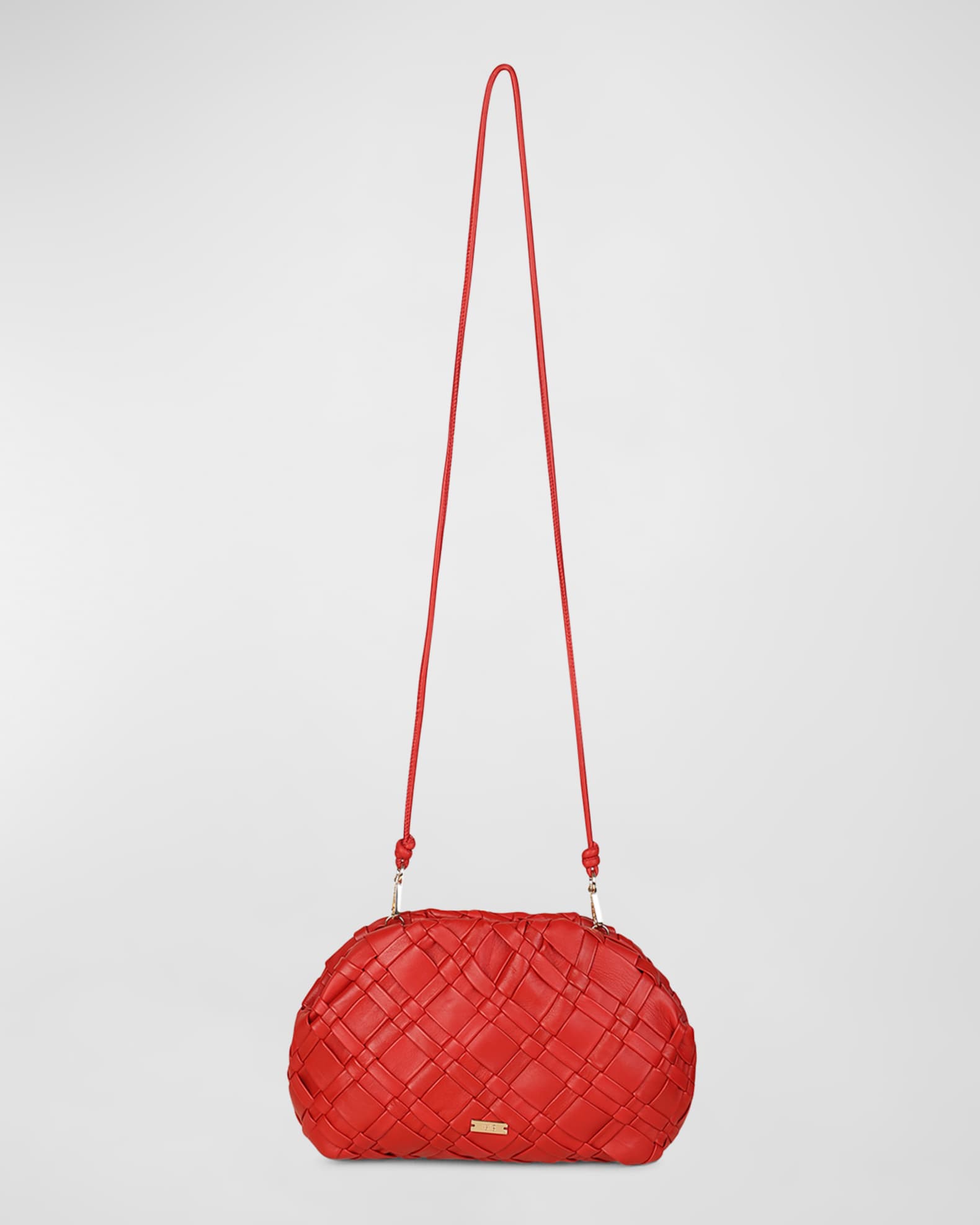 Aya Frame Woven Leather Clutch Bag 1