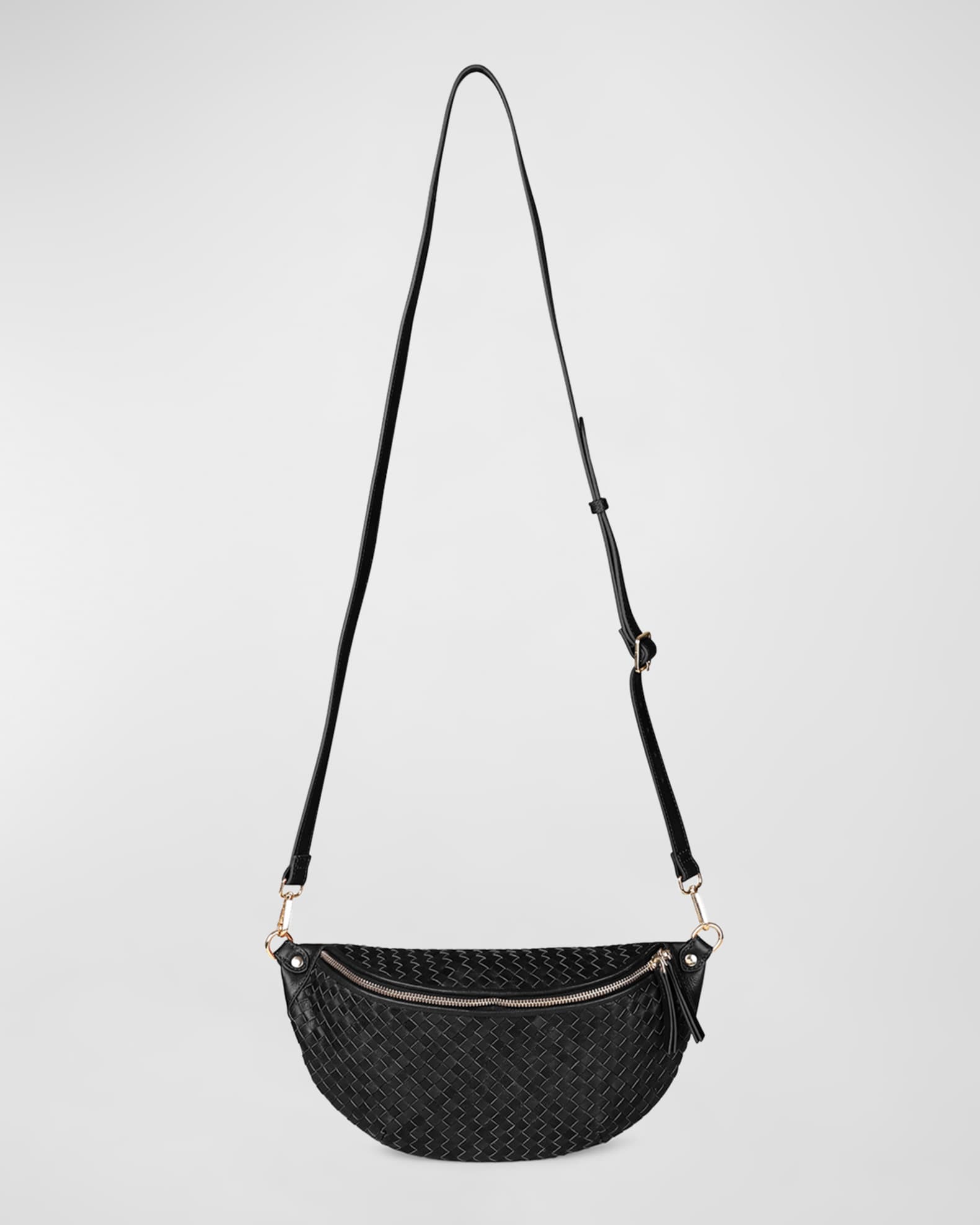 Alex Handwoven Leather Sling Crossbody Bag 1