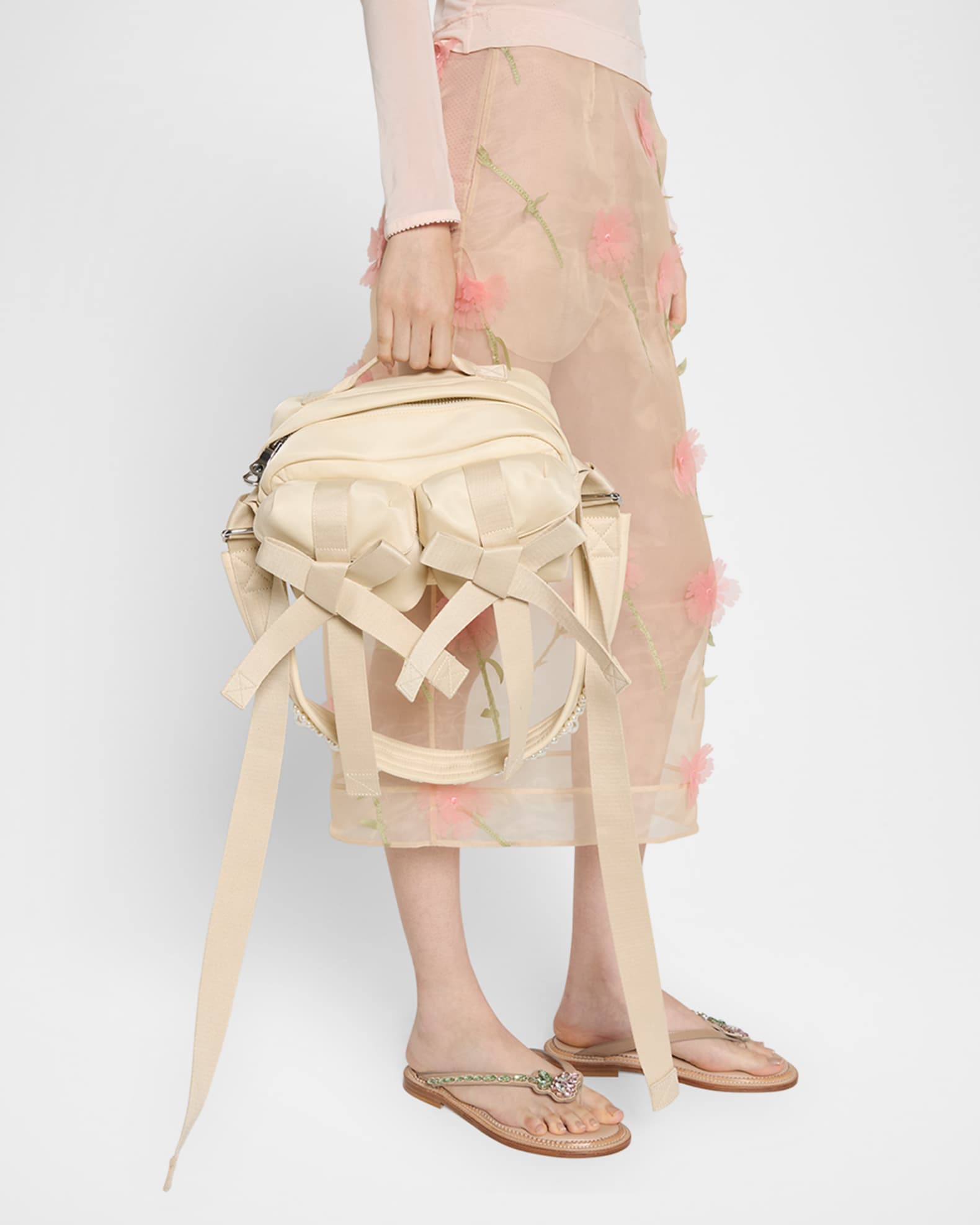 Utility Bow Pearly Pochette Shoulder Bag 1
