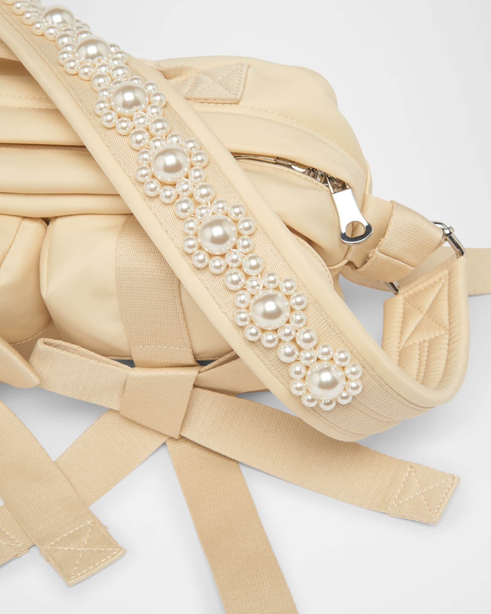 Simone Rocha Utility Bow Pearly Pochette Shoulder Bag
