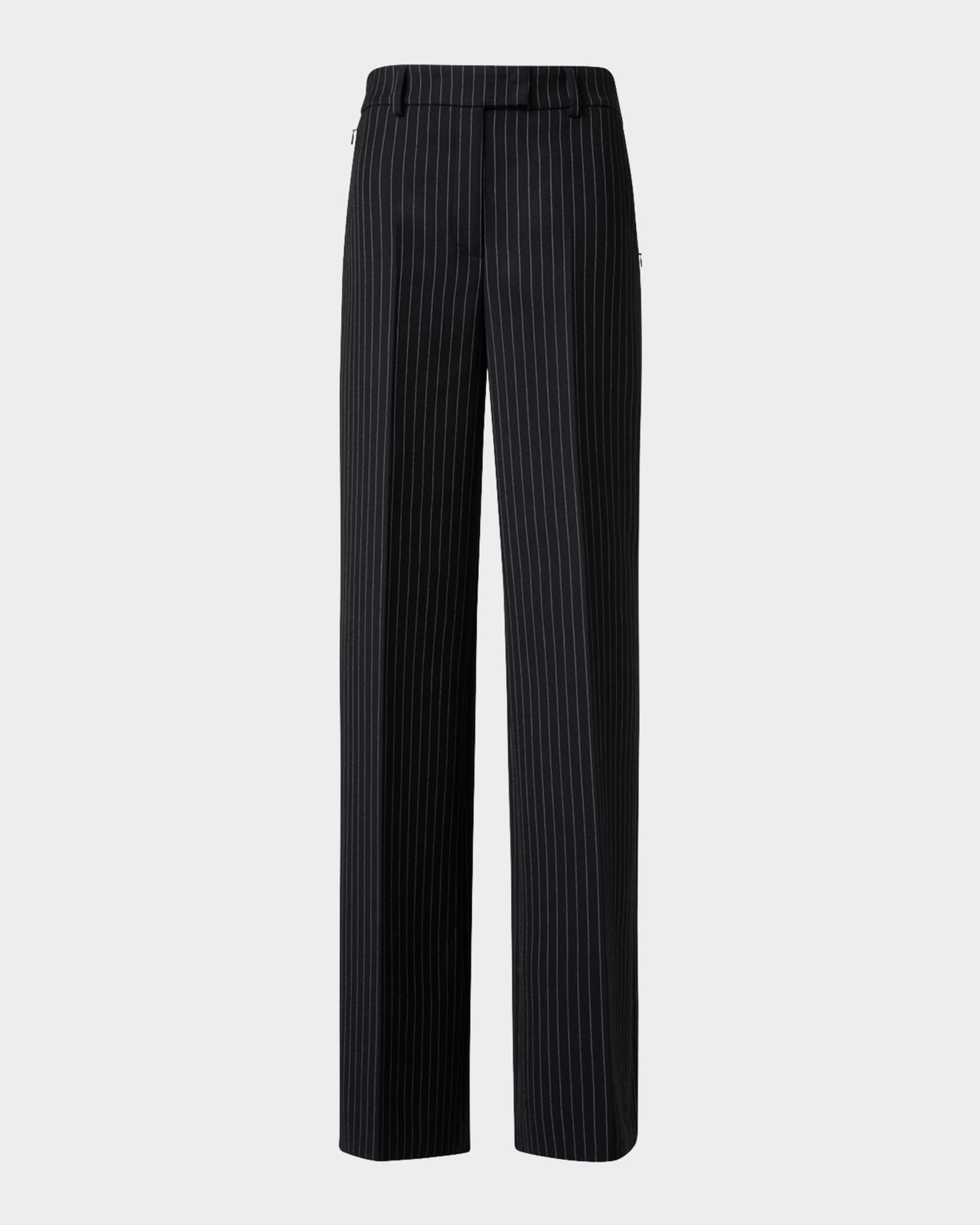 Fior High-Rise Pinstripe Wide-Leg Pants 0