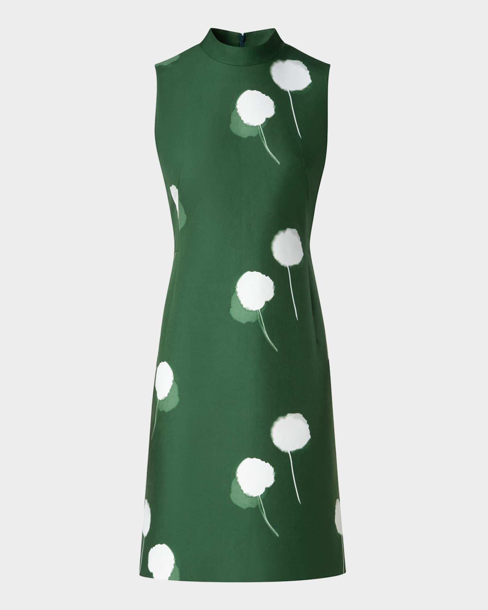 Windflower-Print Sleeveless Cotton-Silk Dress 0
