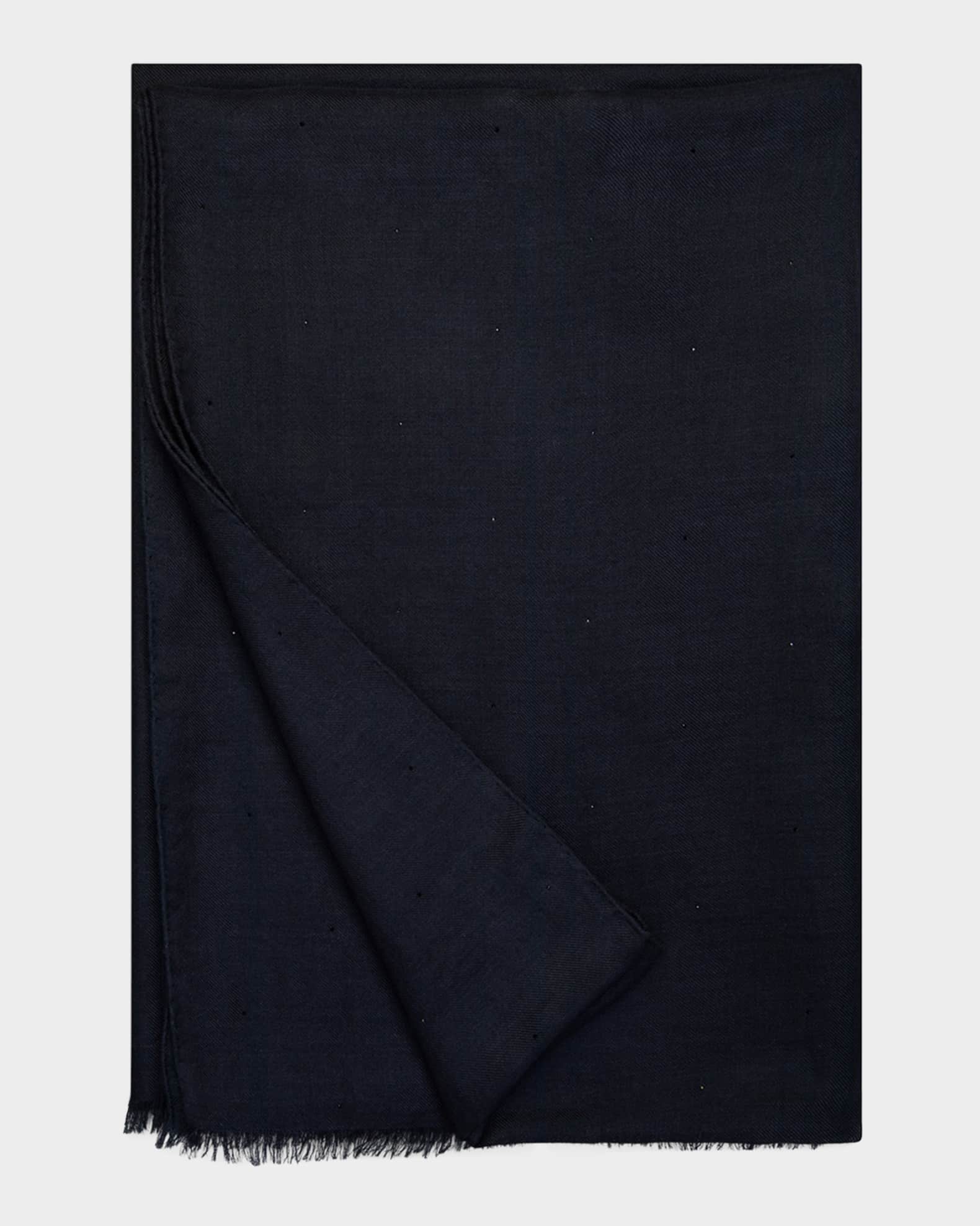 Crystal Embellished Cashmere-Silk Scarf 1