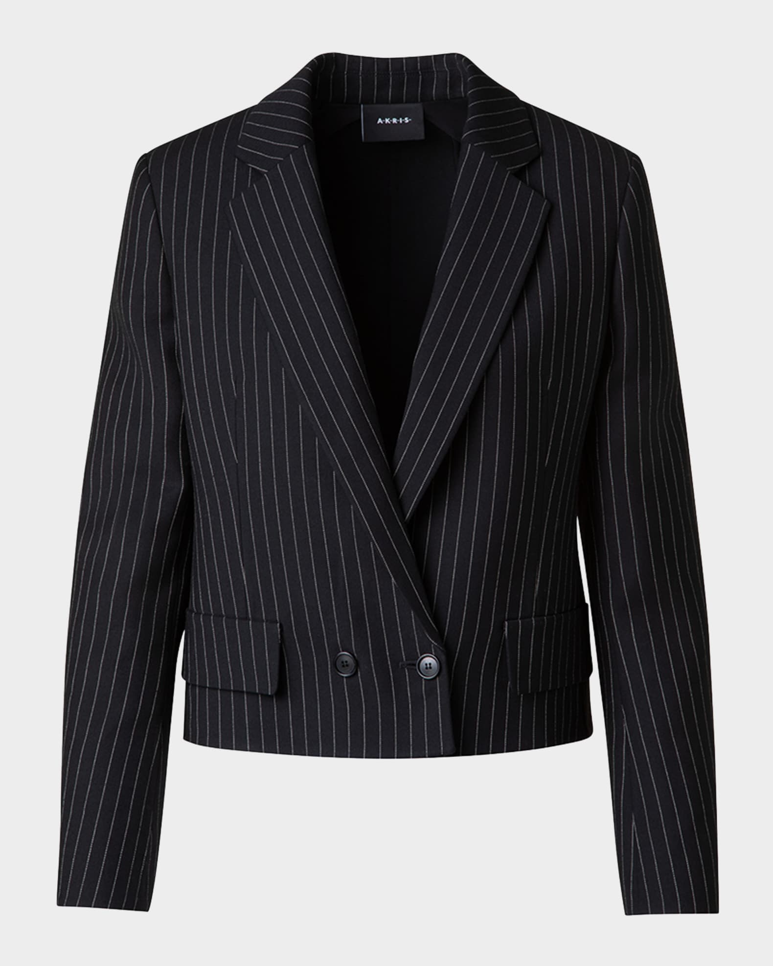 アクリス　ジャケット Akris Adele Pinstripe Double-Breasted Short Jacket | Neiman