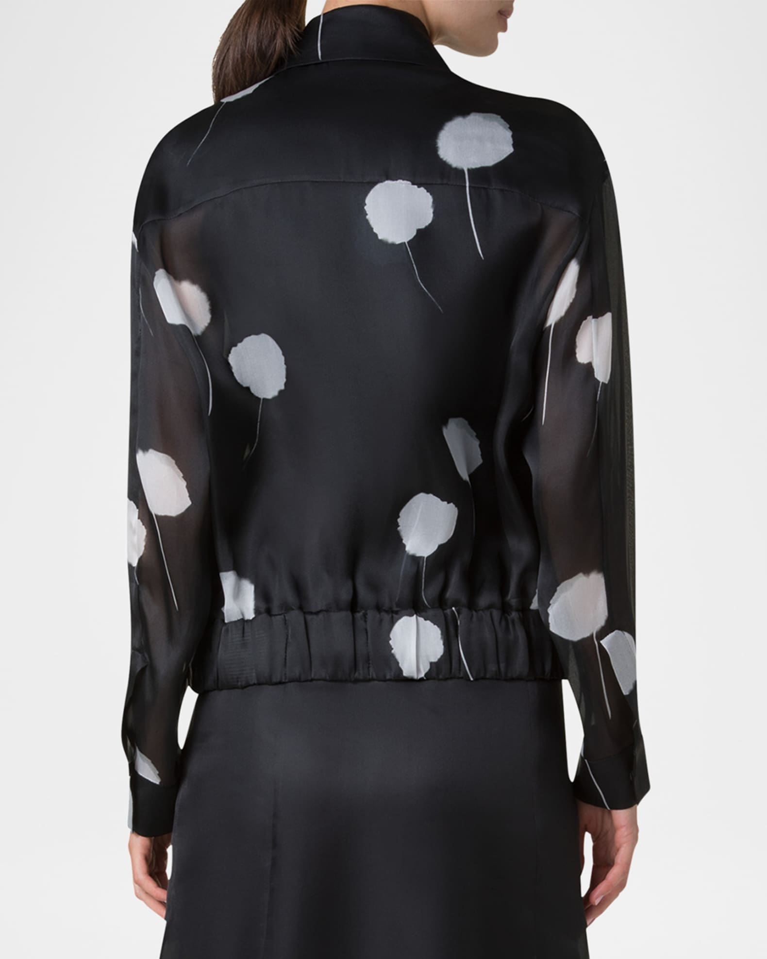 ジャケット AKRIS GALA JACKET Akris Wanda Windflower-Print Silk Crepe Blouson Jacket